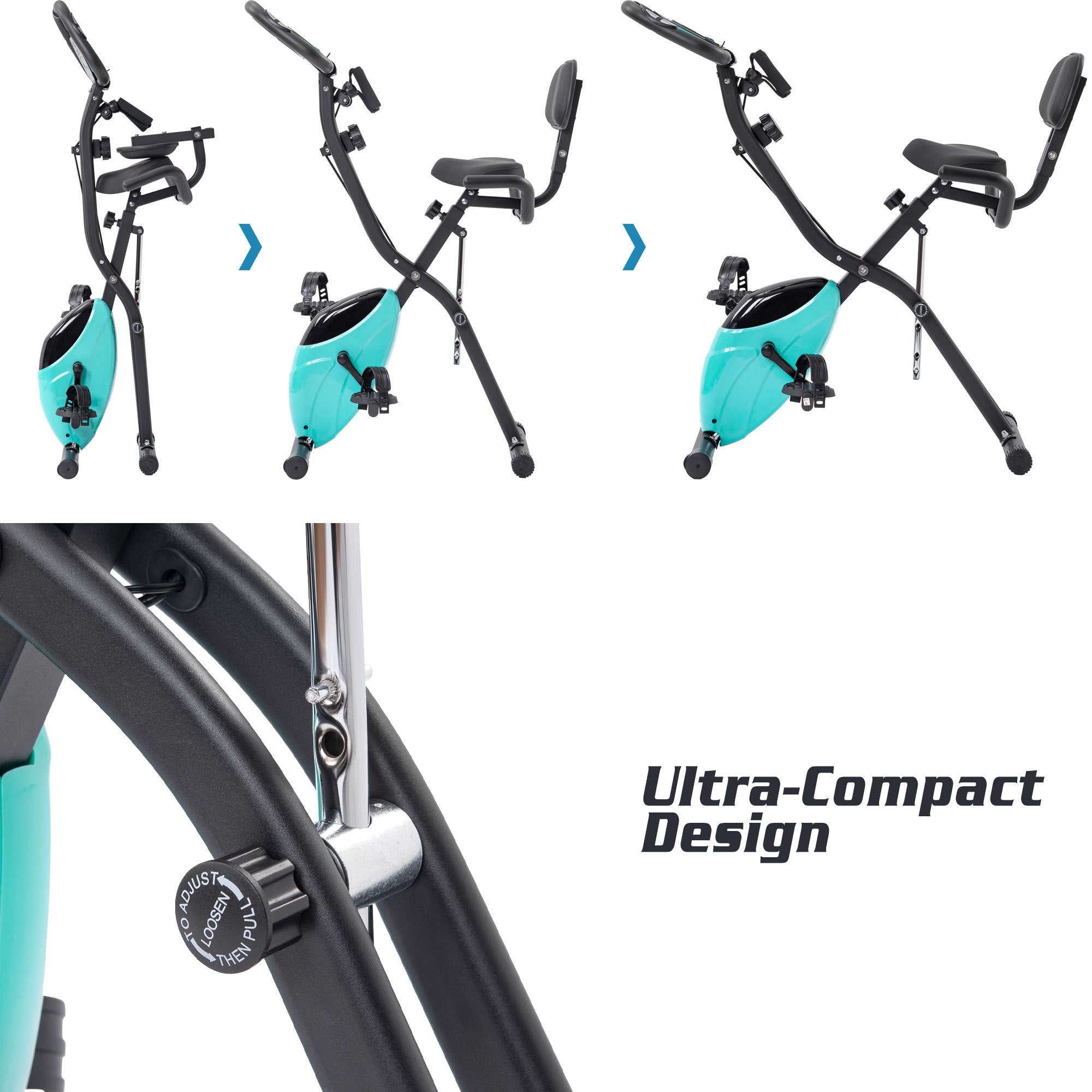 16 - level adjustable resistance folding sports bicycle - KiKiUMi