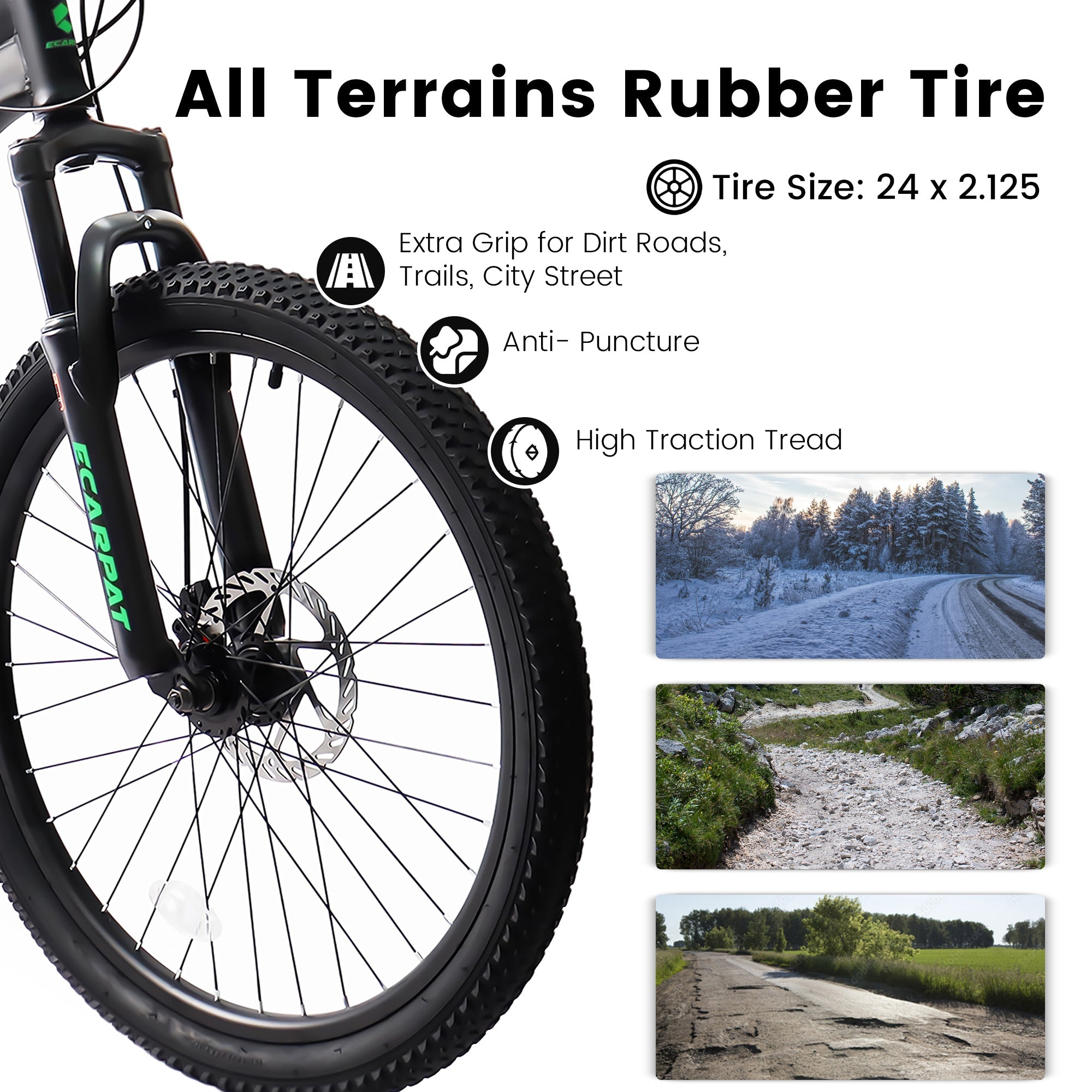 24 - inch mountain bikes for both men and women(Green mark) - KiKiUMi