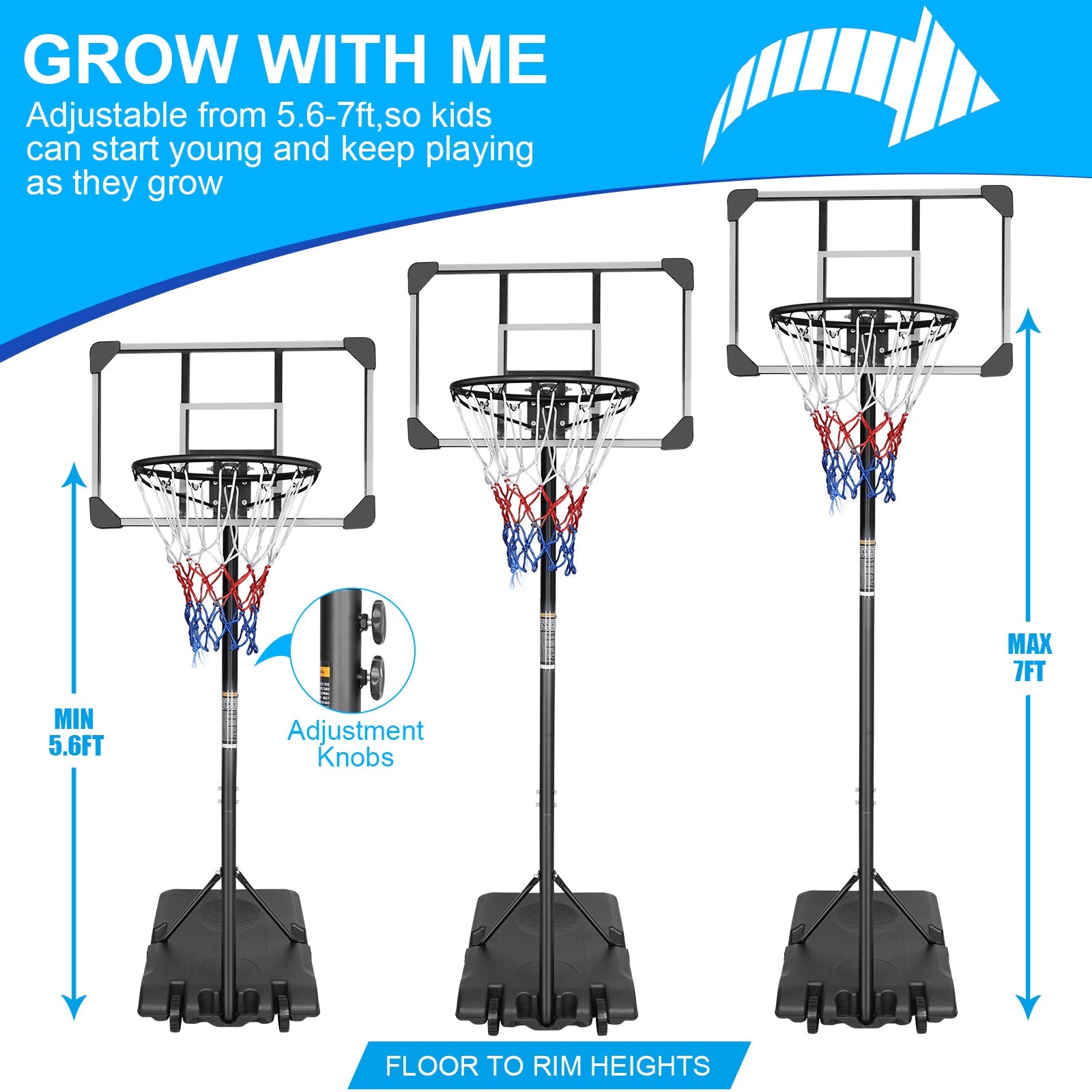 28 - inch adjustable portable basketball stand - KiKiUMi