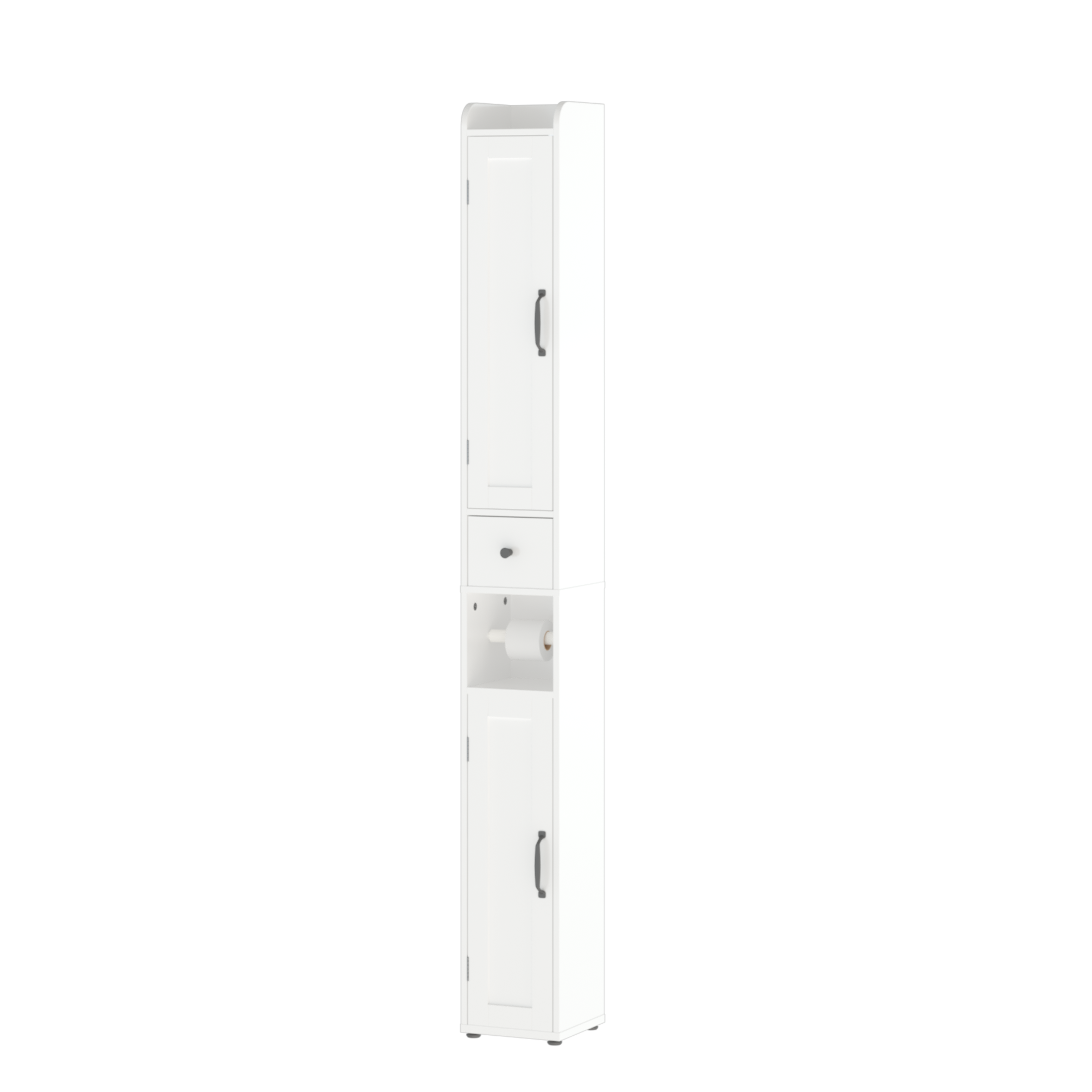 White adjustable bathroom storage cabinet