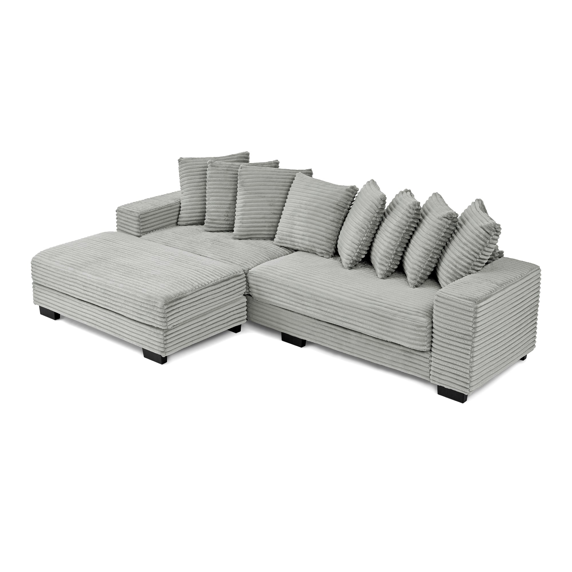 Combination sofa with a wick, velvet and soft cushion