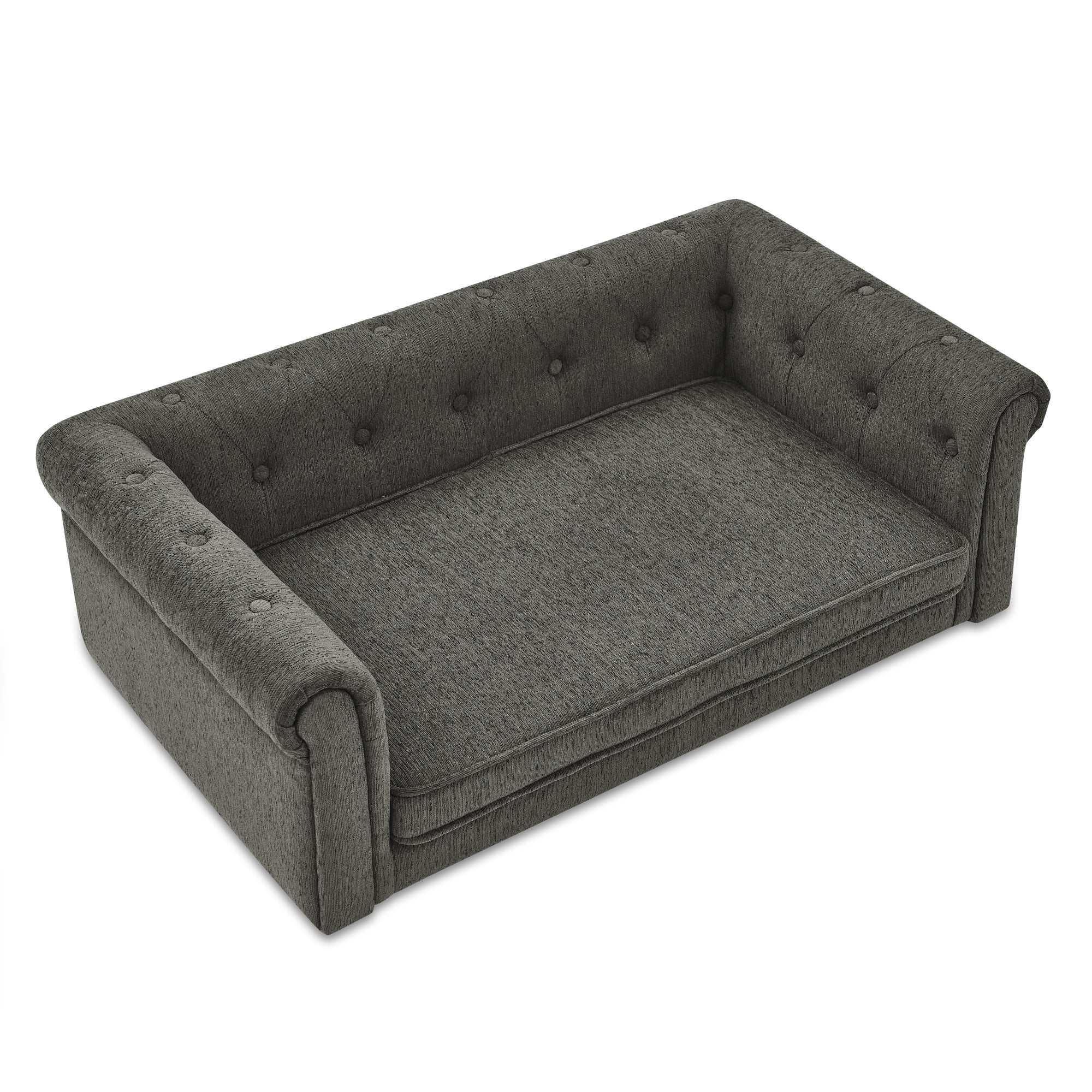 Dark grey medium and small-sized elevated dog sofa