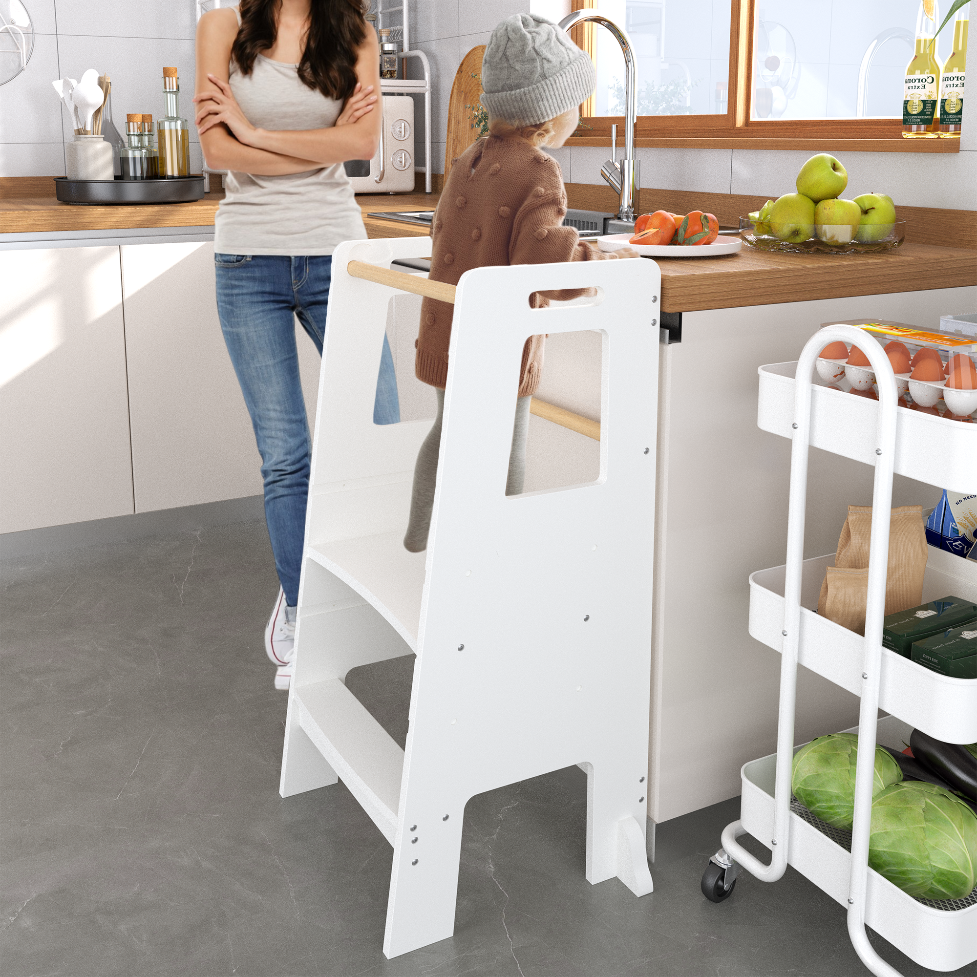 Children's standing stool with steps