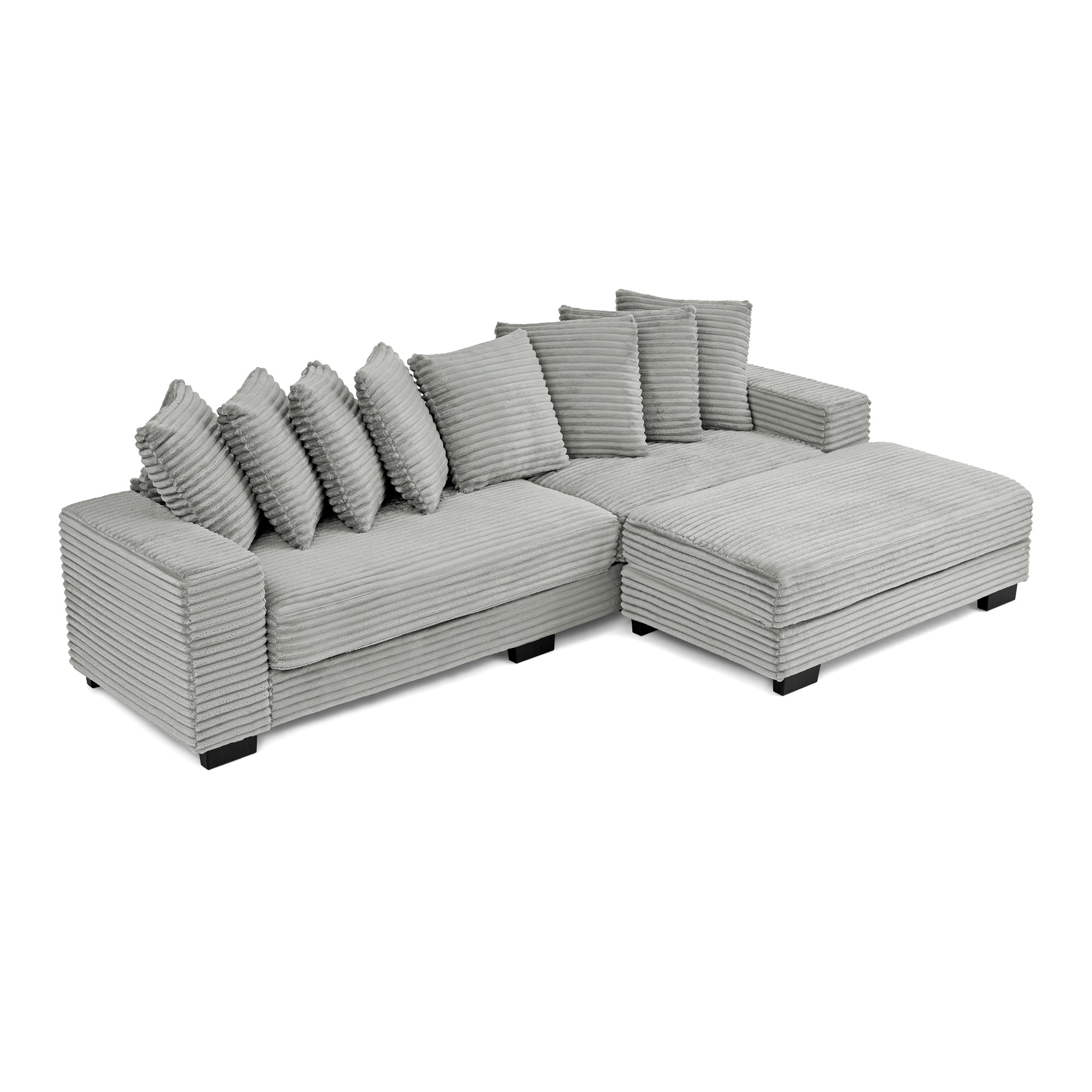 Combination sofa with a wick, velvet and soft cushion