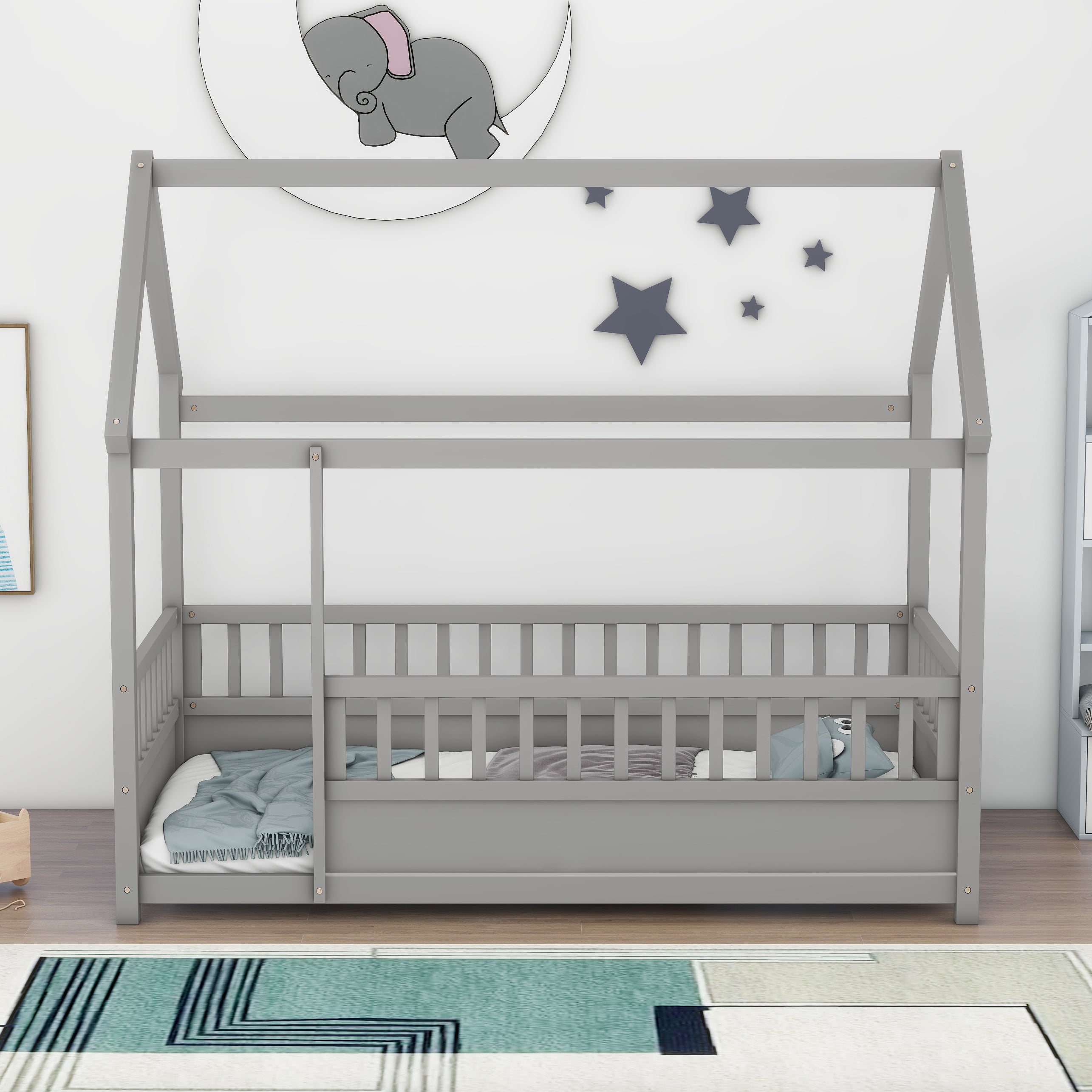 Double floor wooden bed