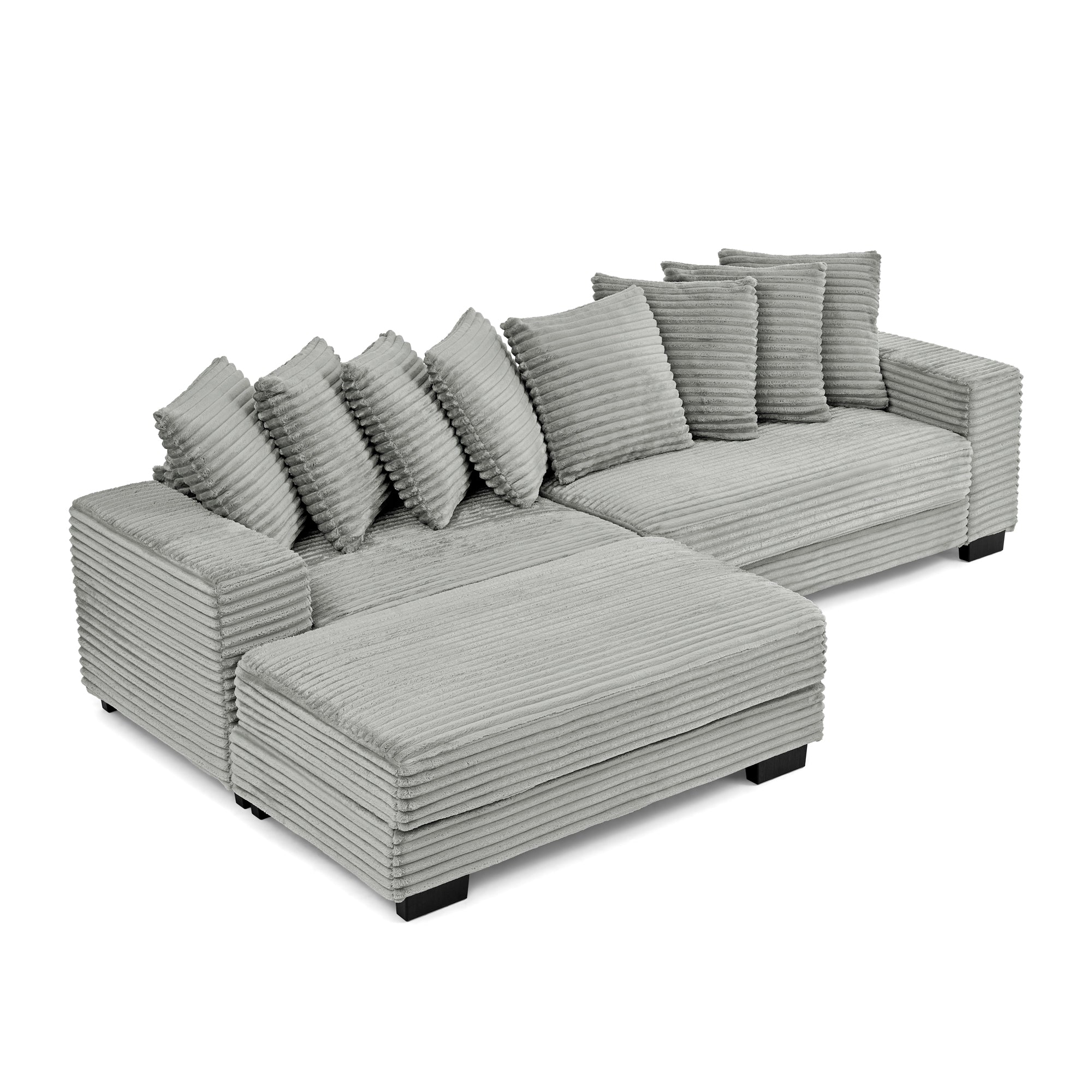 Combination sofa with a wick, velvet and soft cushion
