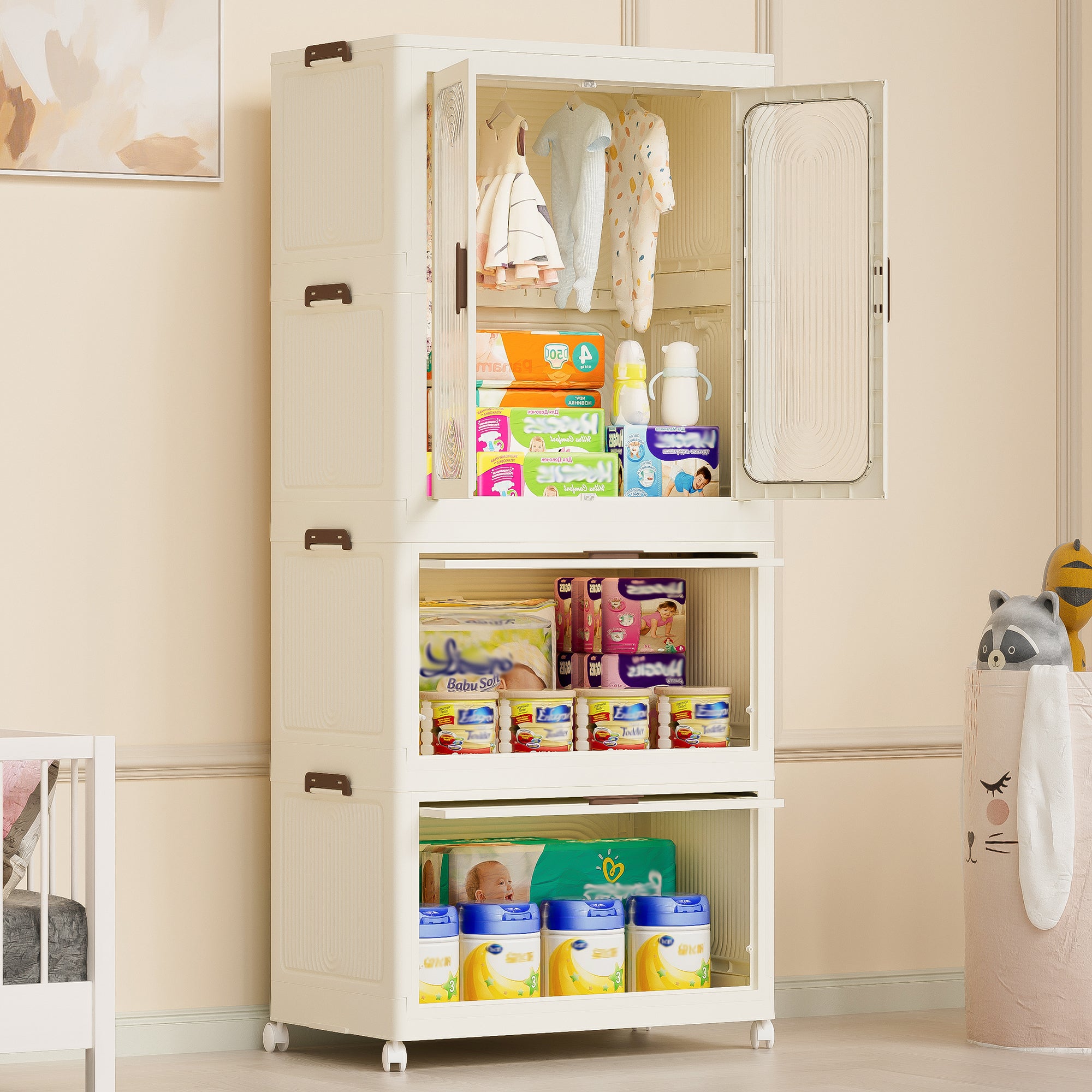 The off-white portable wardrobe storage organizer