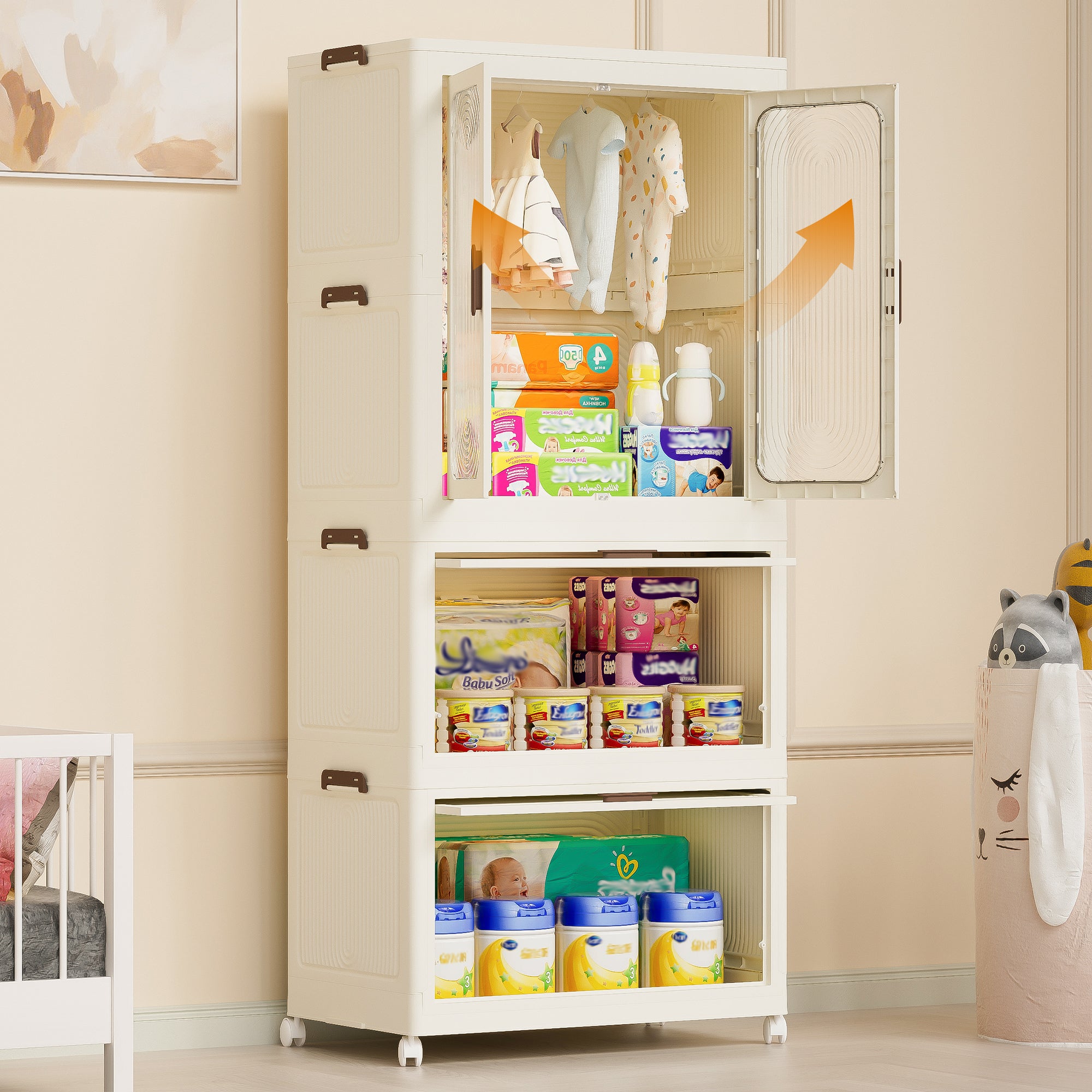 The off-white portable wardrobe storage organizer