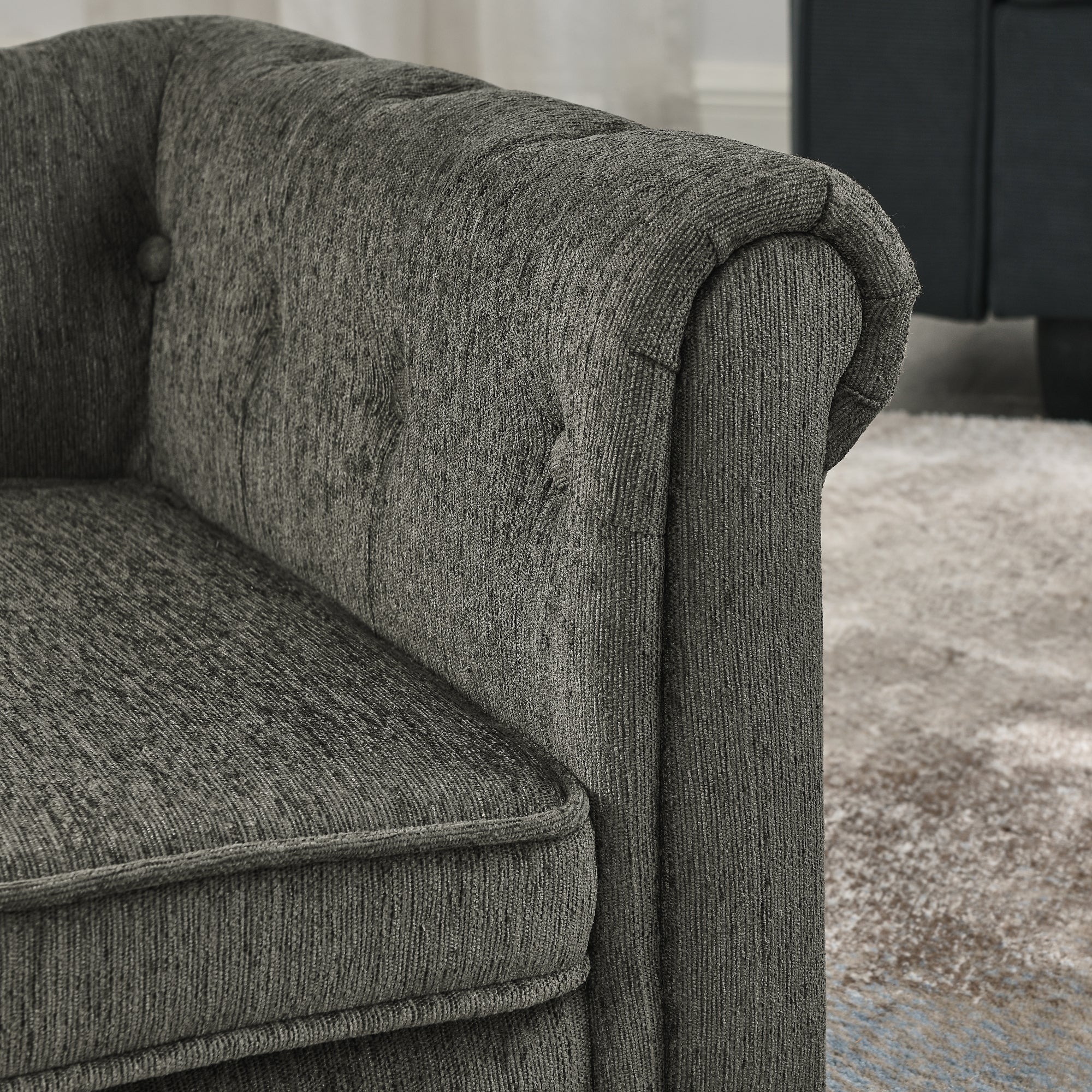 Dark grey medium and small-sized elevated dog sofa