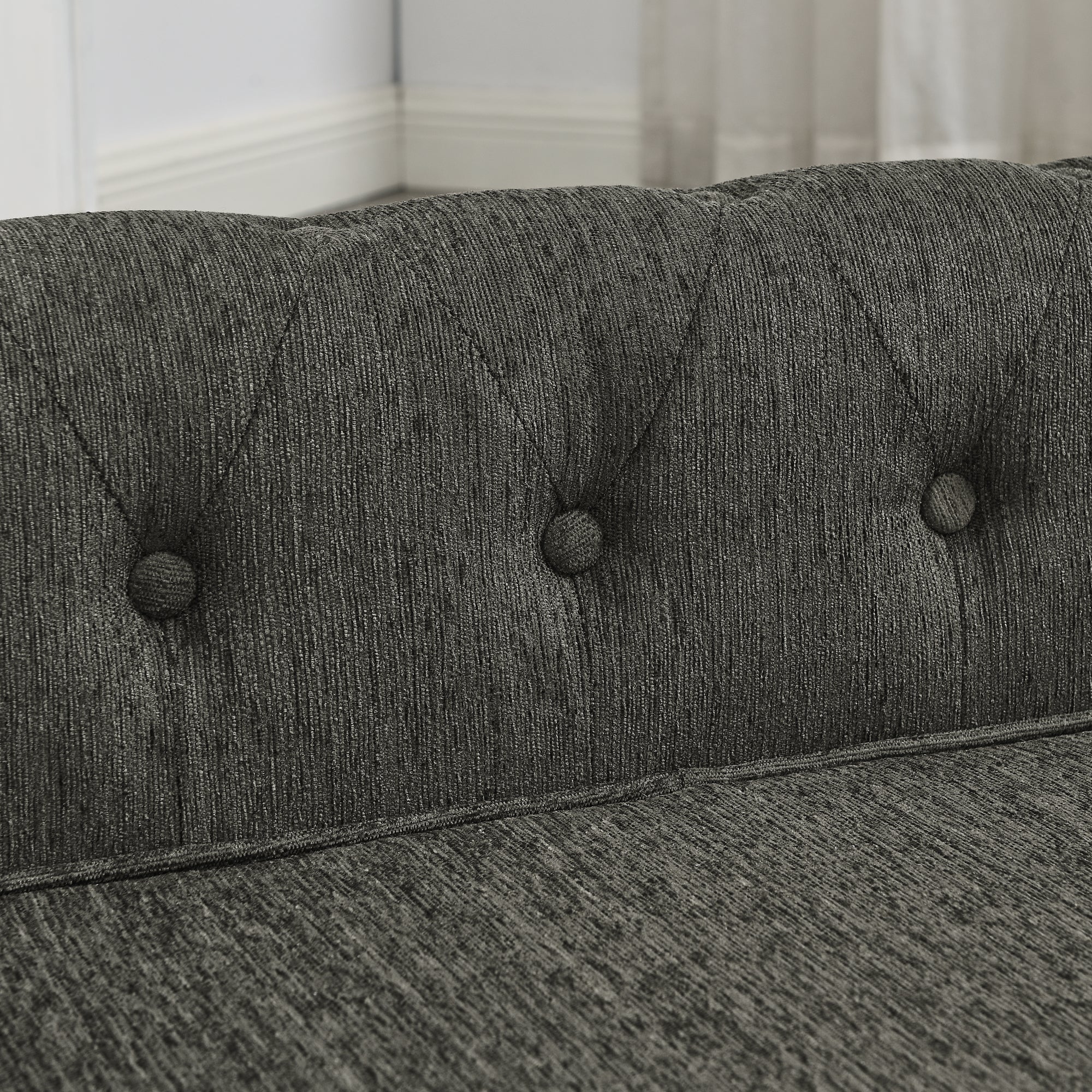 Dark grey medium and small-sized elevated dog sofa