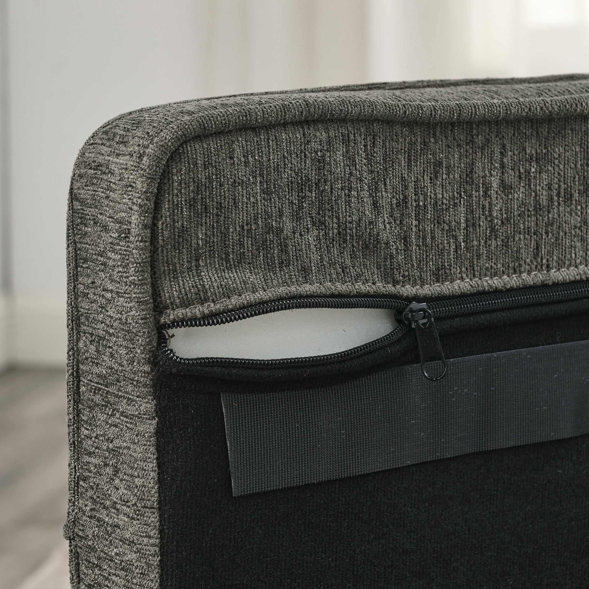 Dark grey medium and small-sized elevated dog sofa