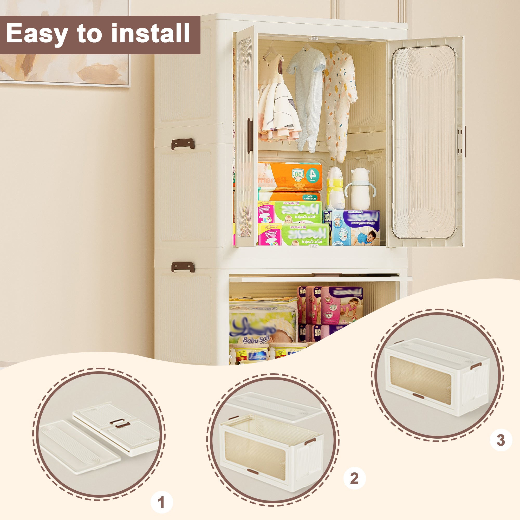 The off-white portable wardrobe storage organizer