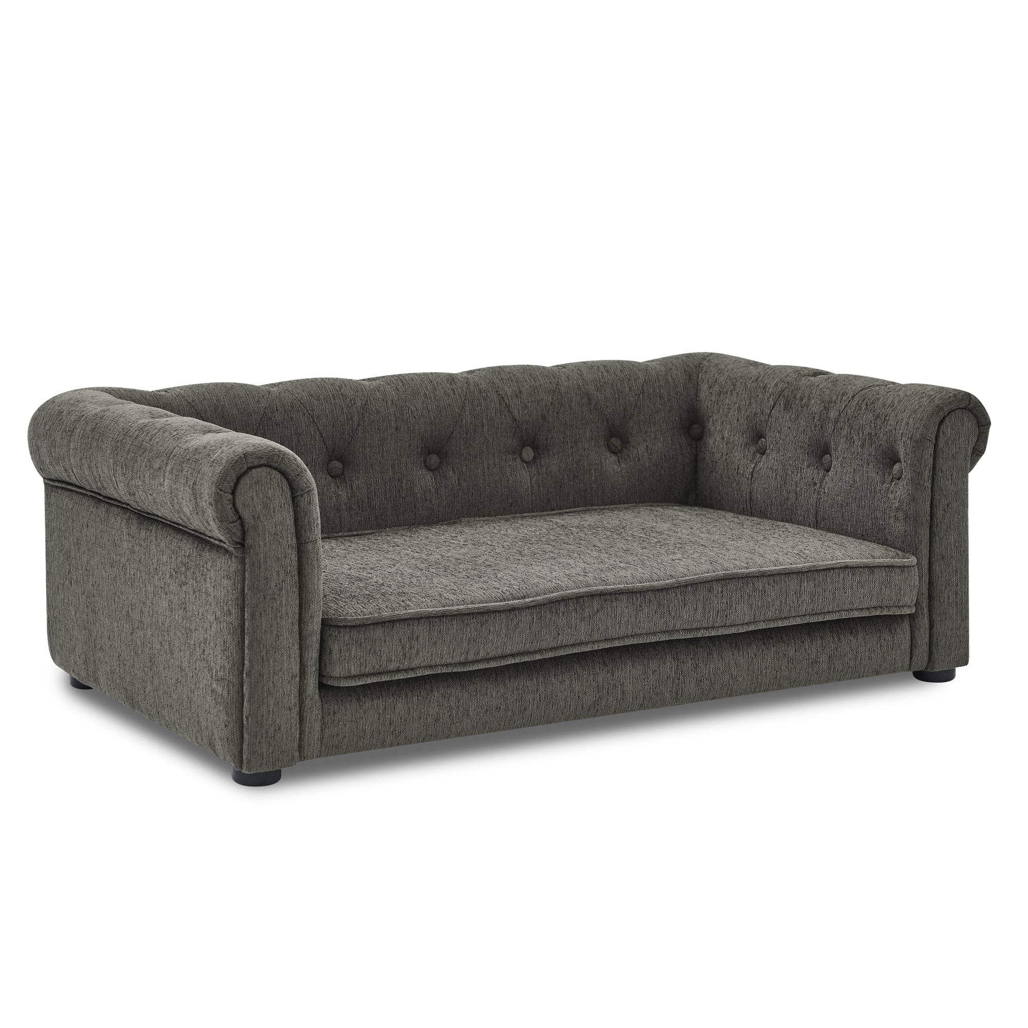 Dark grey medium and small-sized elevated dog sofa