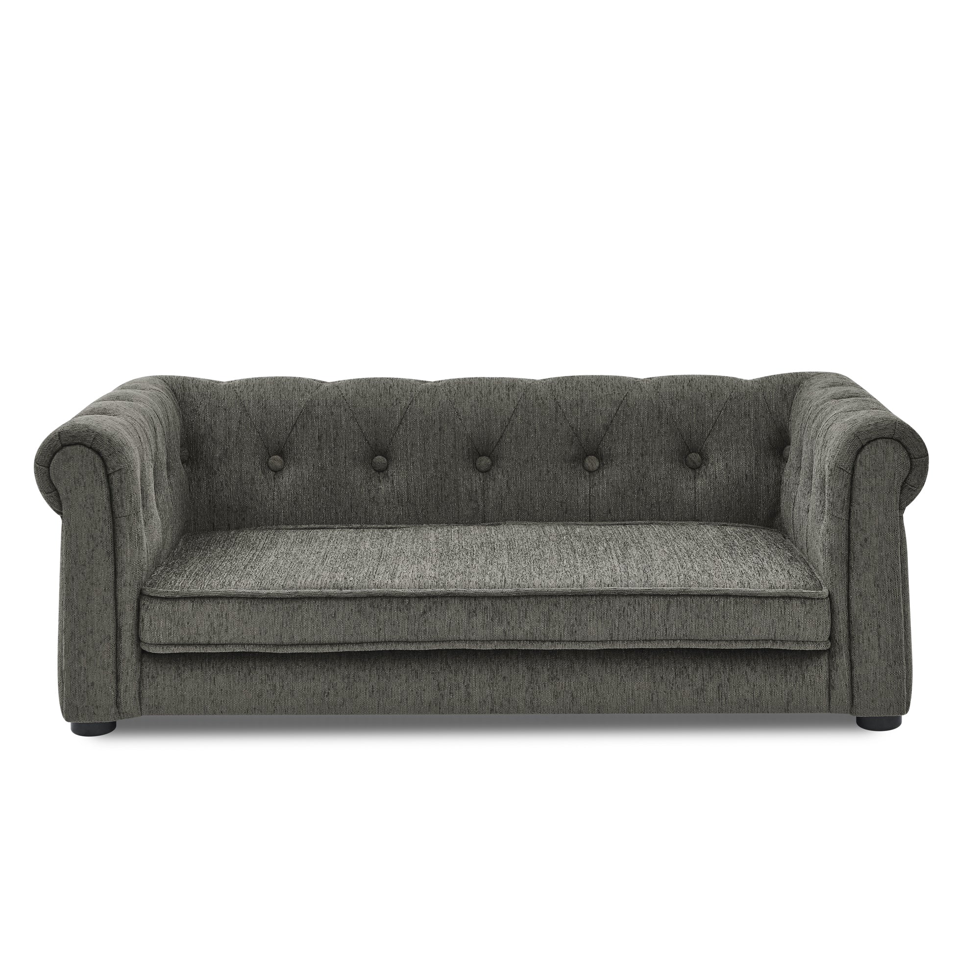 Dark grey medium and small-sized elevated dog sofa