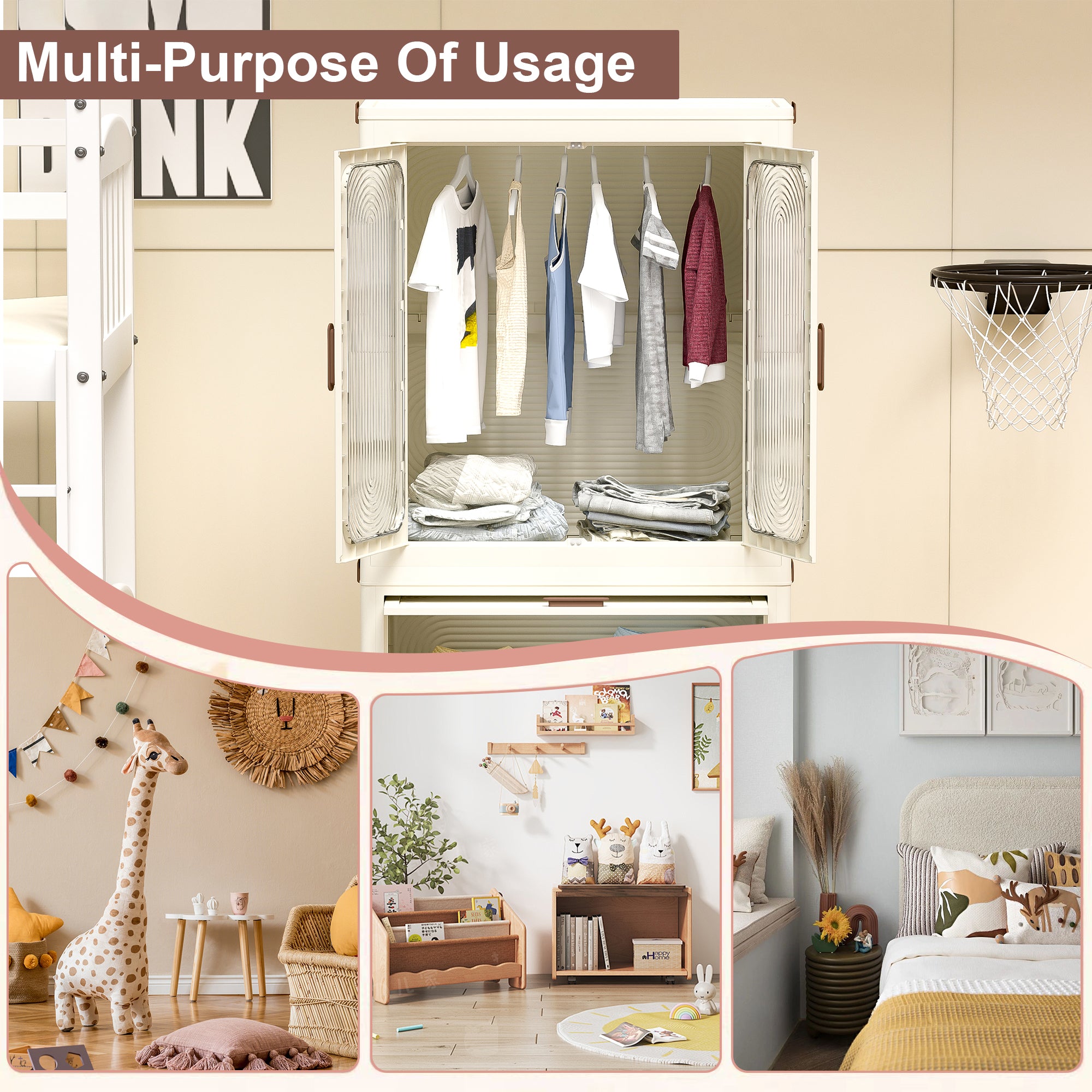 The off-white portable wardrobe storage organizer