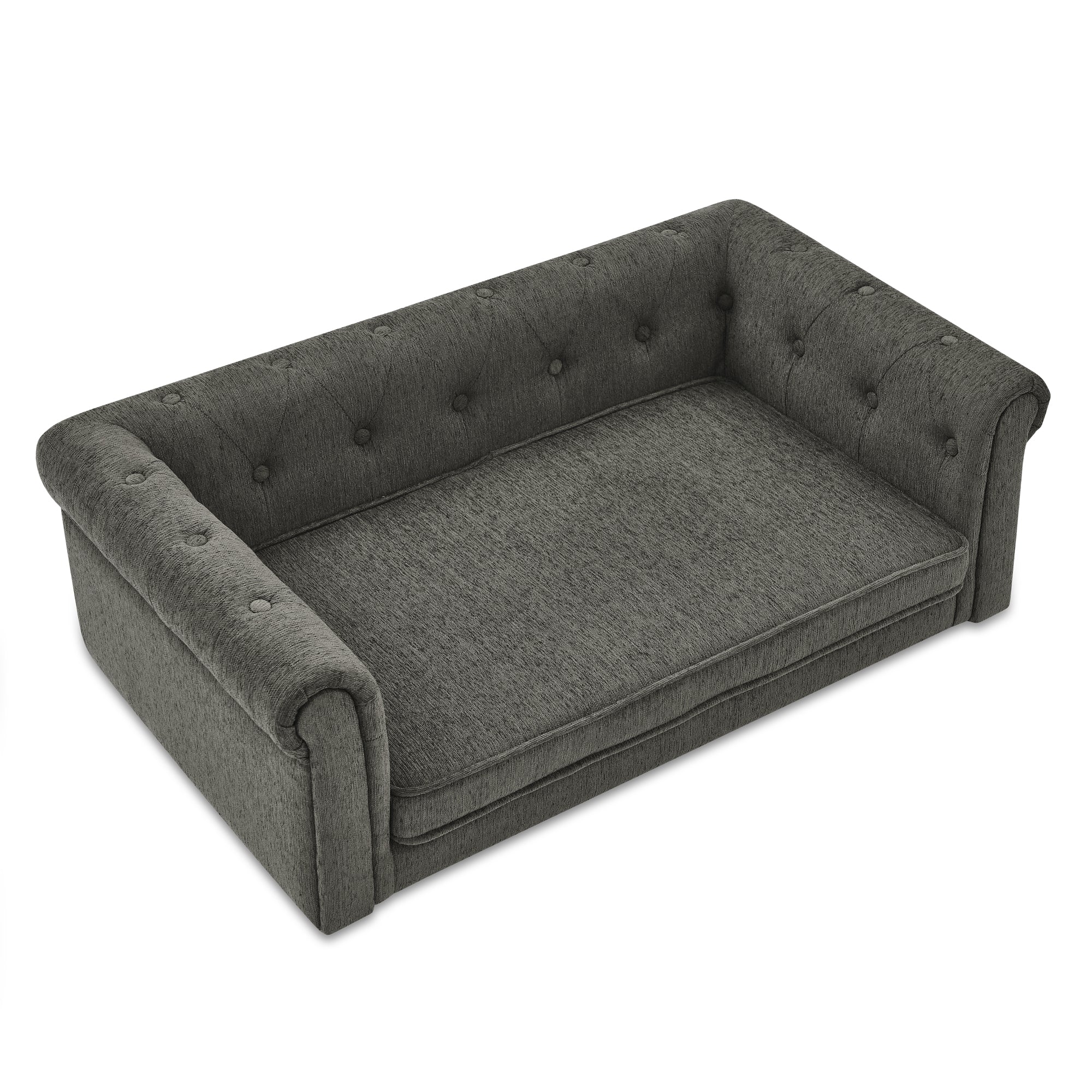 Dark grey medium and small-sized elevated dog sofa
