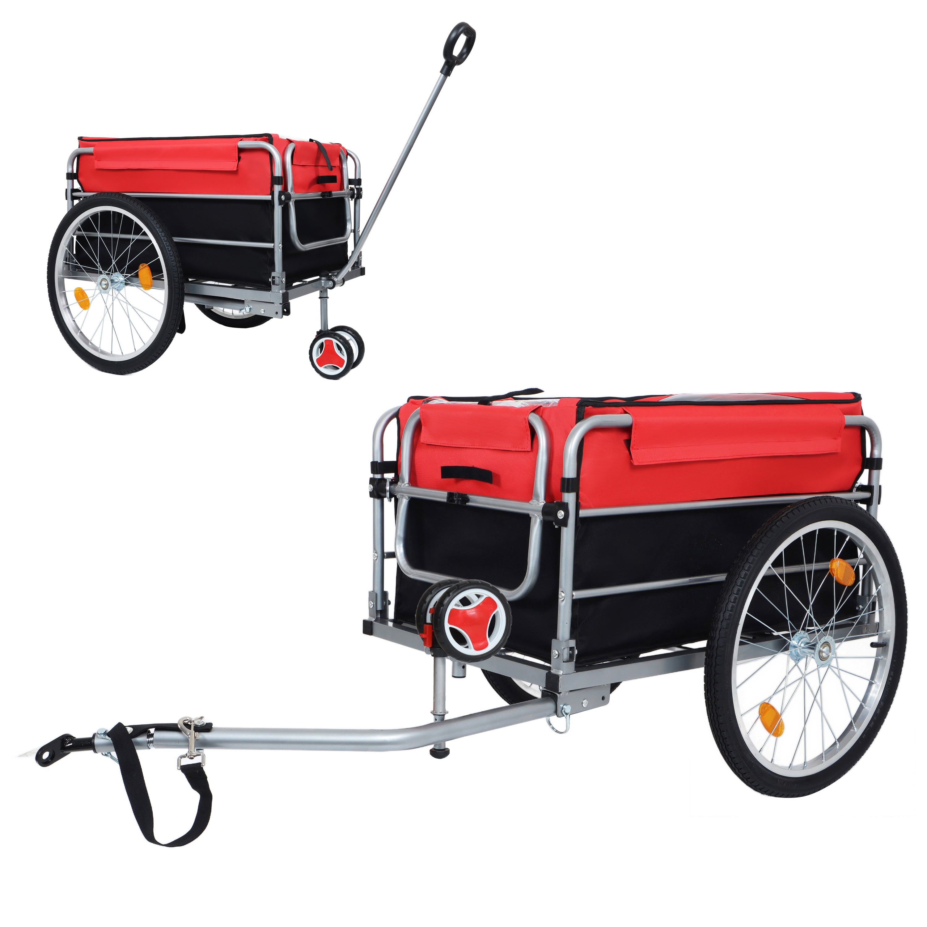 Aluminum luggage cart for bicycle cargo