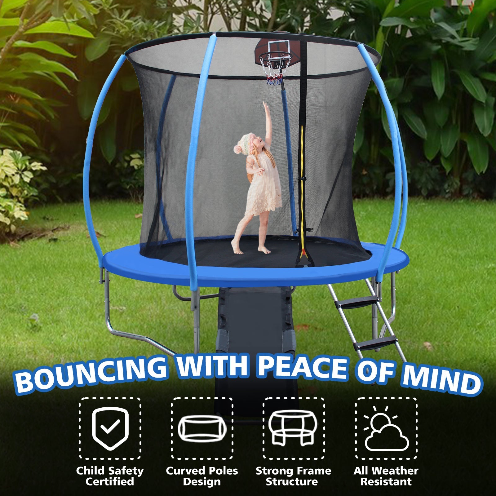 Entertainment trampoline with fence - KiKiUMi