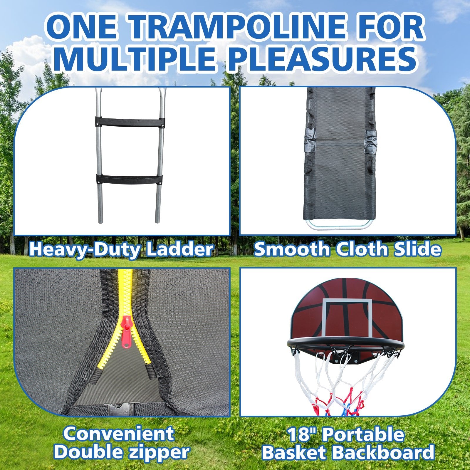 Entertainment trampoline with fence - KiKiUMi