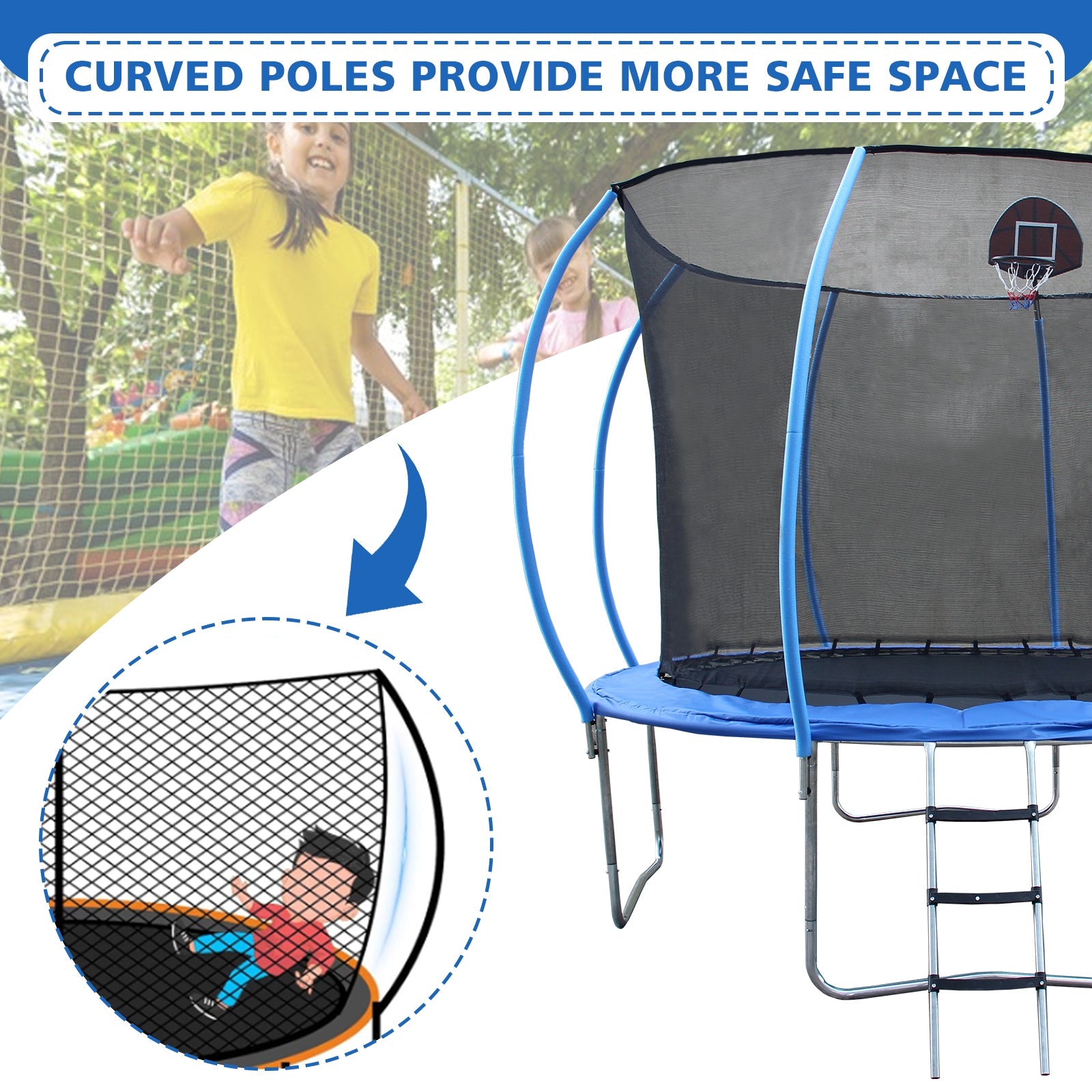 Entertainment trampoline with fence - KiKiUMi