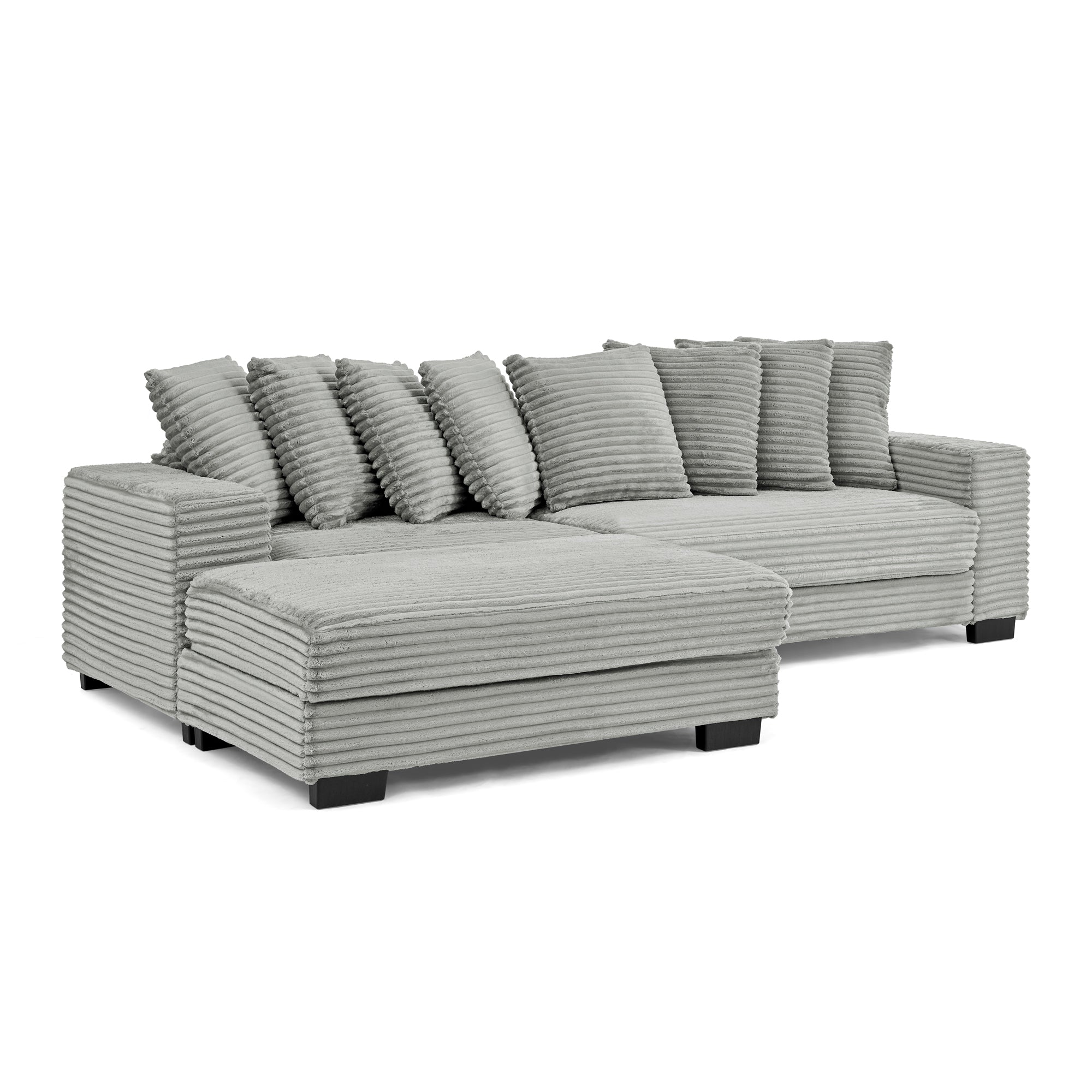 Combination sofa with a wick, velvet and soft cushion