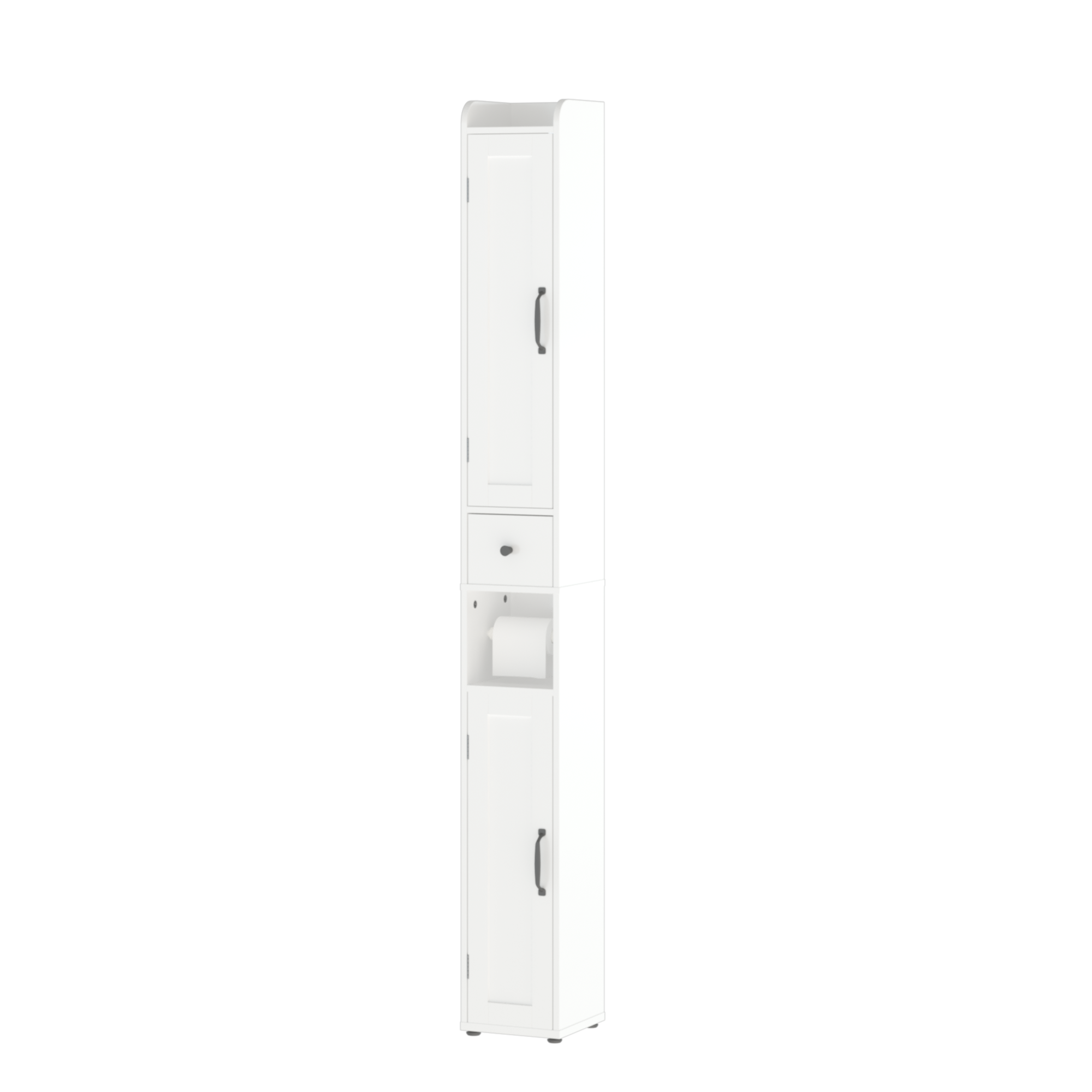 White adjustable bathroom storage cabinet