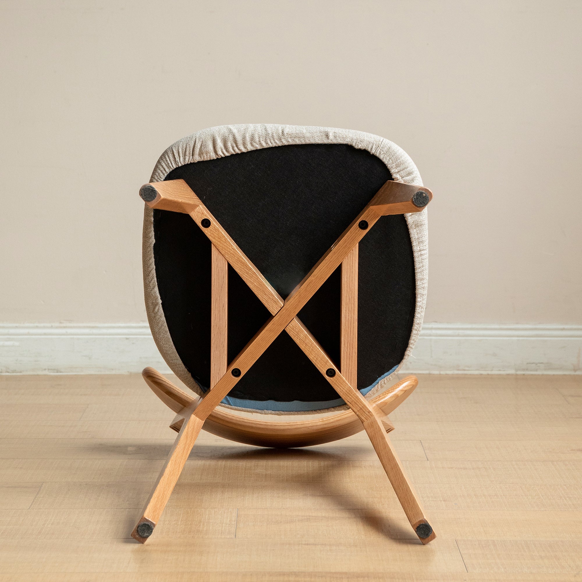 Solid Oak Dining Chairs Set of 4(Oak+Smoky Brown)