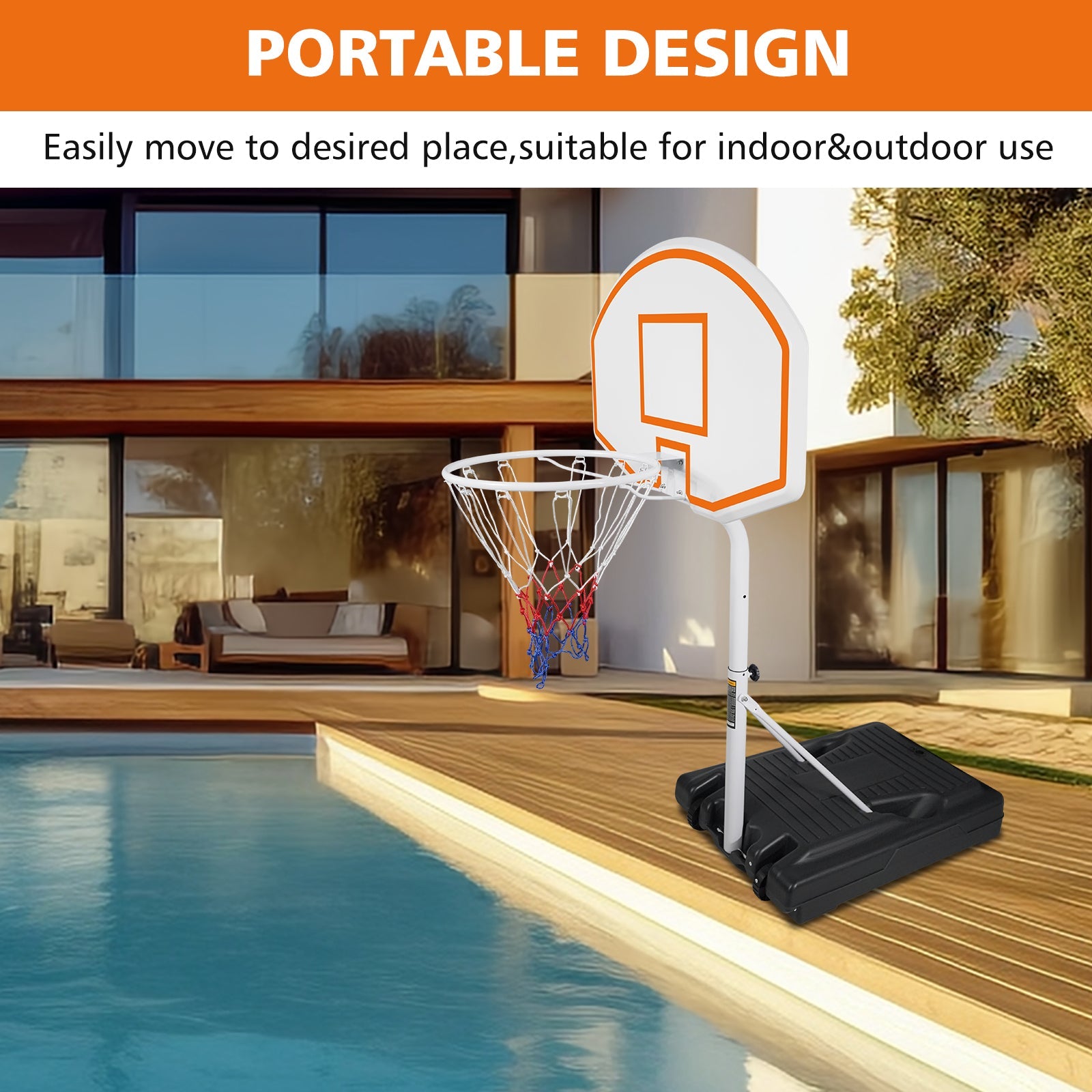 Orange 36 - inch basketball system - KiKiUMi