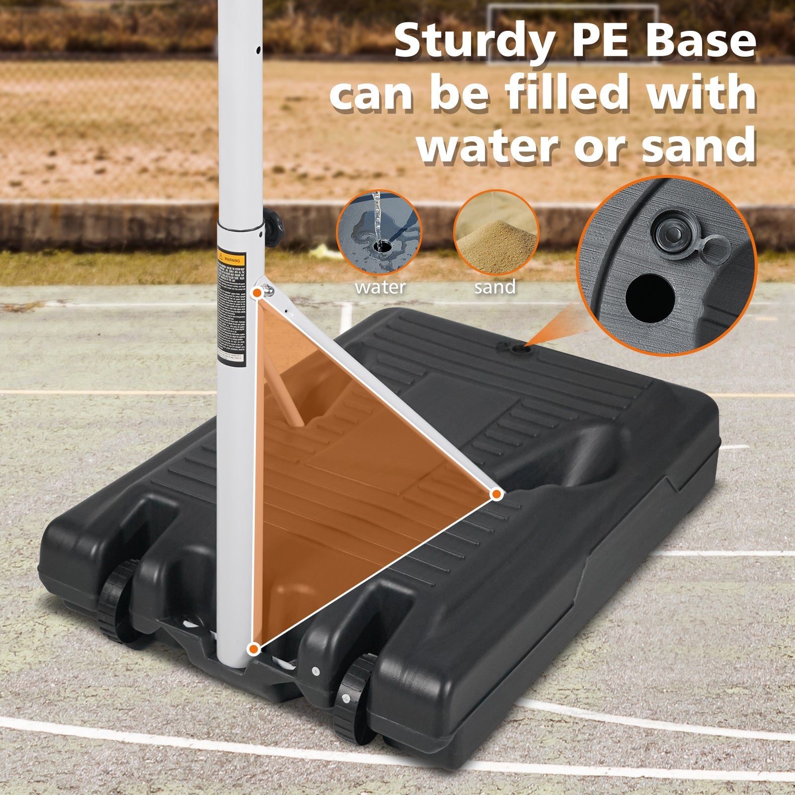 Orange 36 - inch basketball system - KiKiUMi