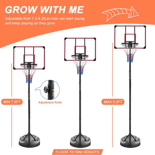 Red 32 - inch indoor and outdoor basketball backboard for young adults - KiKiUMi