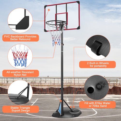 Red 32 - inch indoor and outdoor basketball backboard for young adults - KiKiUMi