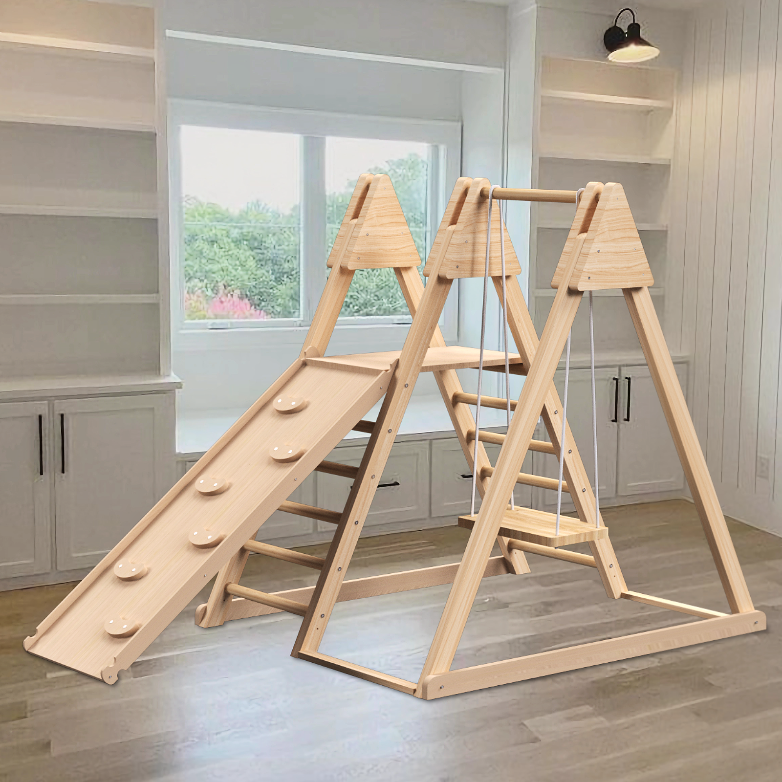 4-in-1 indoor jungle play gym for children