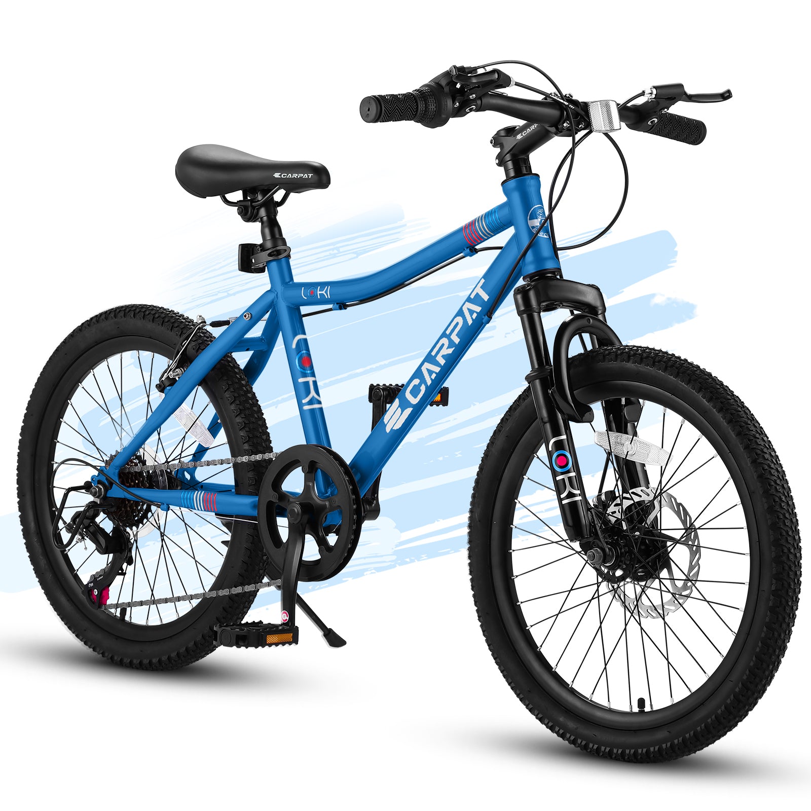 Blue 20-inch 7-speed children's mountain bike