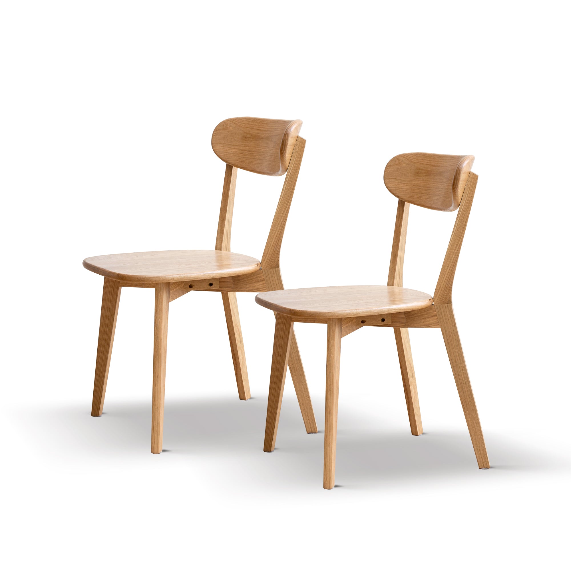 Solid Oak Dining Chairs Set of 2