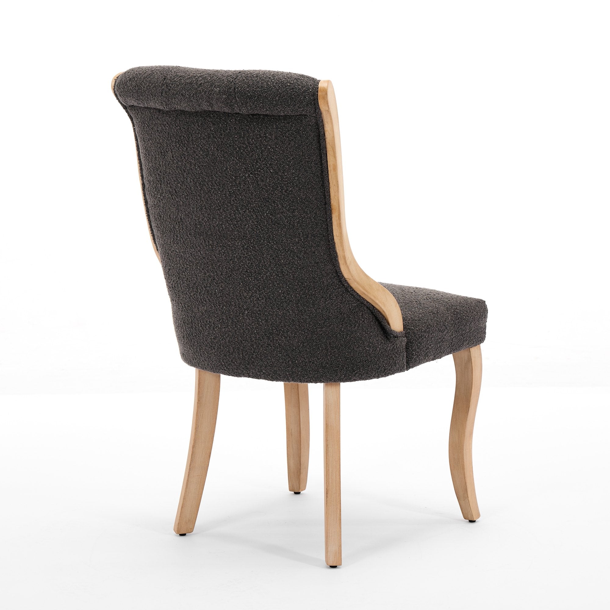 Medieval-style curved wood veneer snow velvet dining chair(gray)