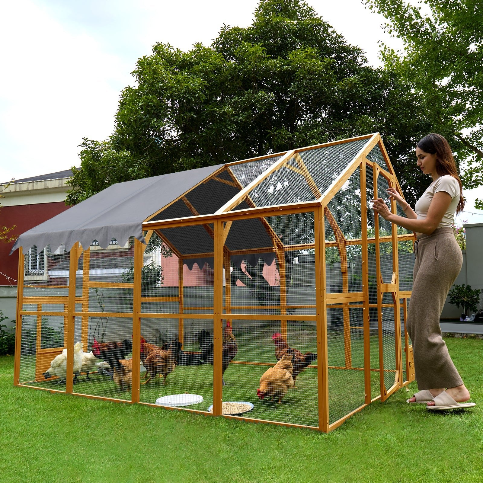 110' outdoor waterproof chicken coop fence - KiKiUMi