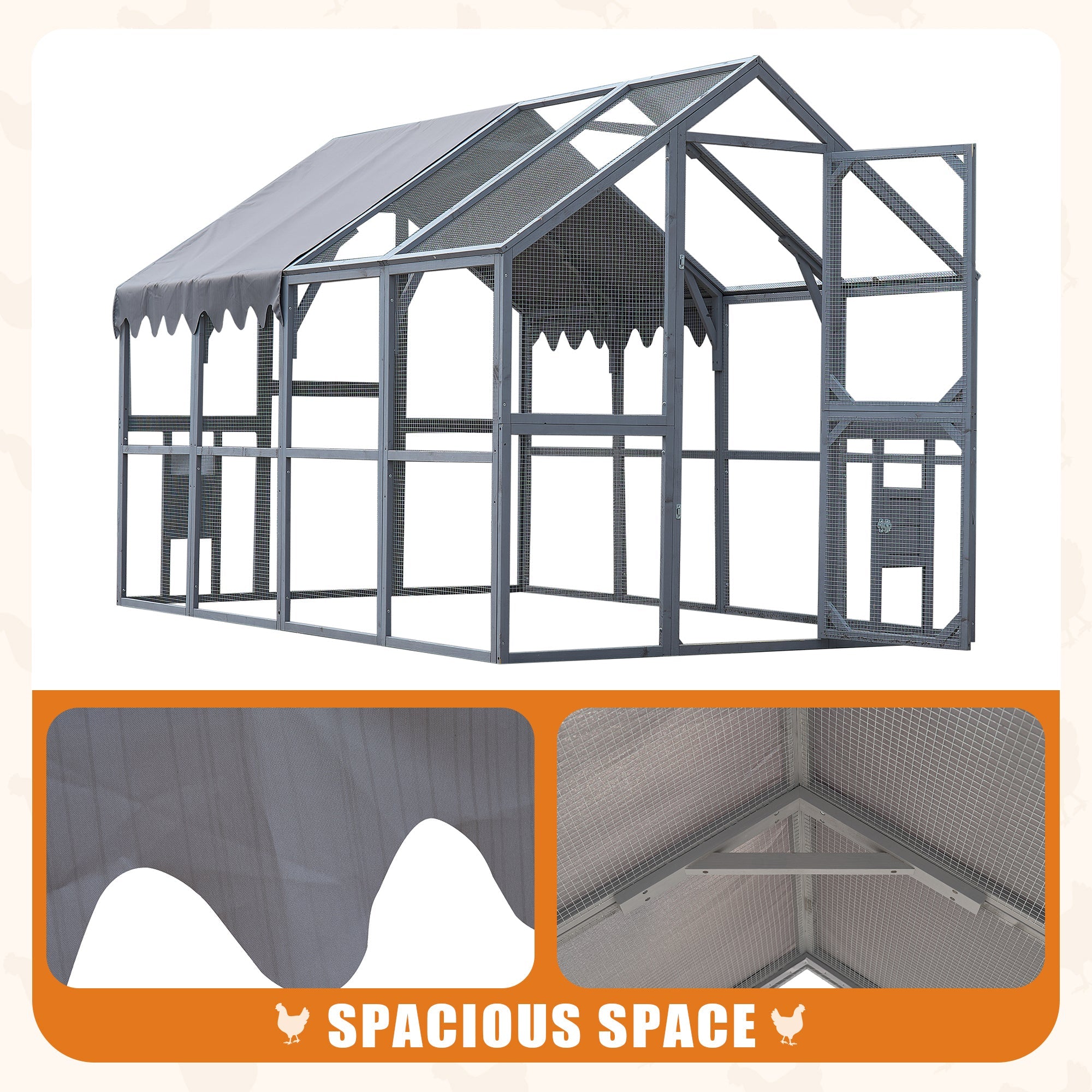 110' outdoor waterproof chicken coop fence - KiKiUMi