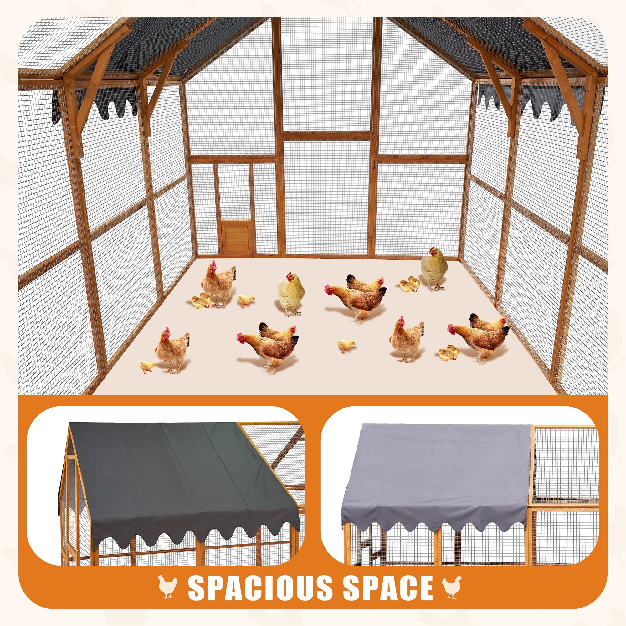 110' outdoor waterproof chicken coop fence - KiKiUMi