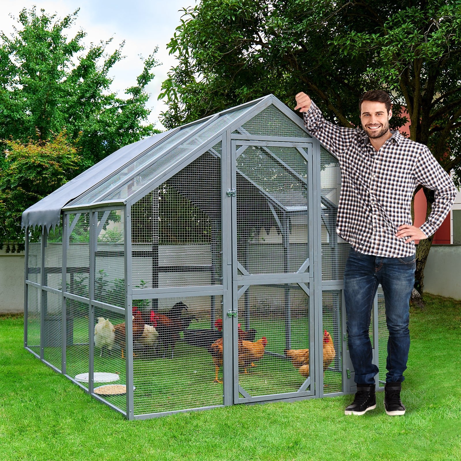 110' outdoor waterproof chicken coop fence - KiKiUMi