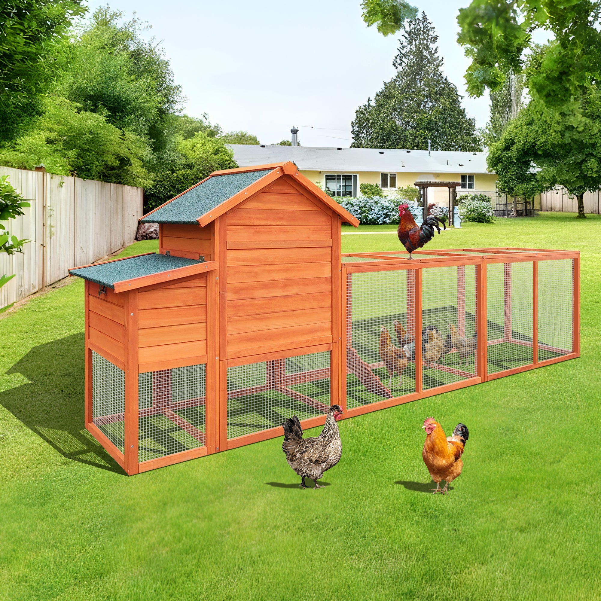122＂Large Wooden Chicken Coop - KiKiUMi