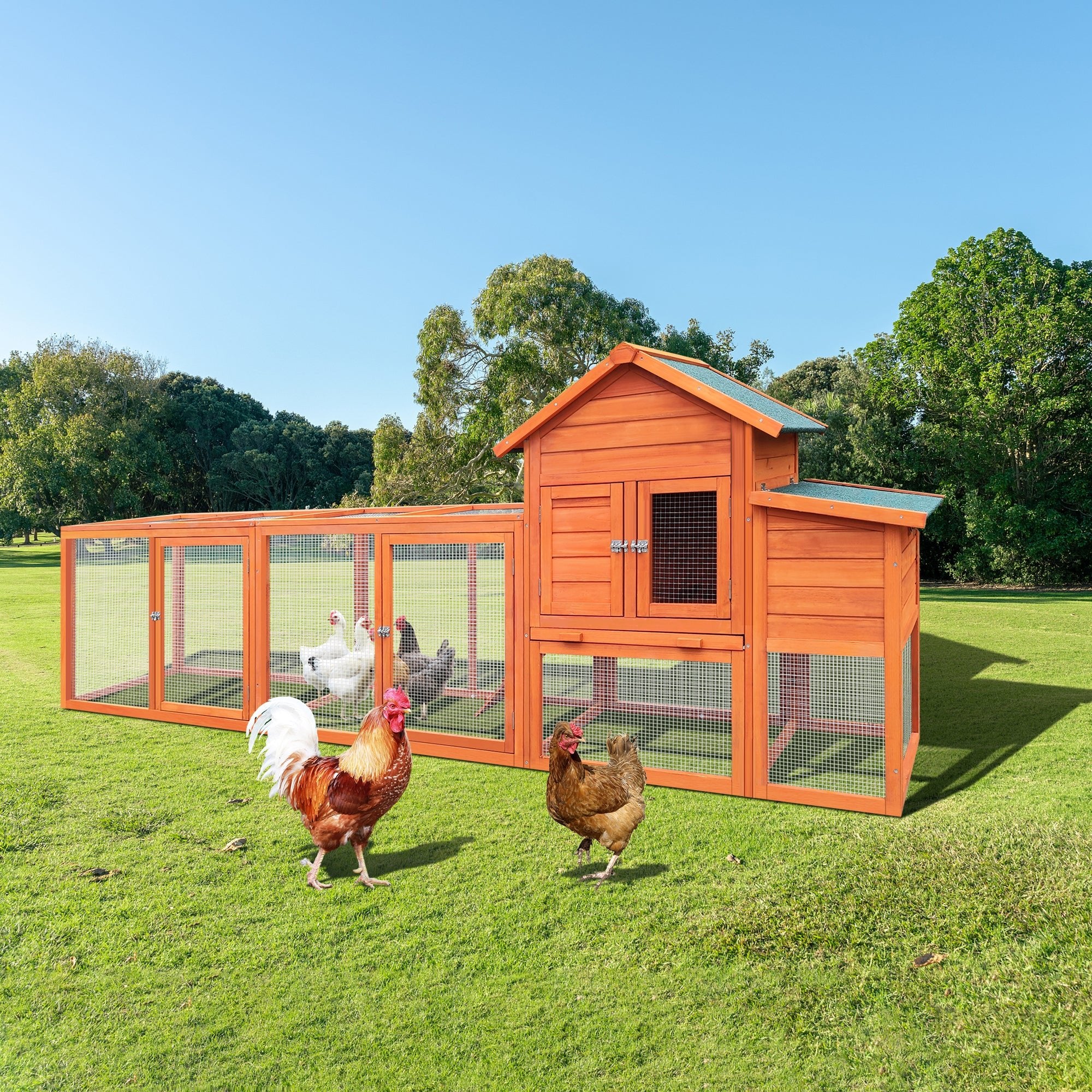 122＂Large Wooden Chicken Coop - KiKiUMi