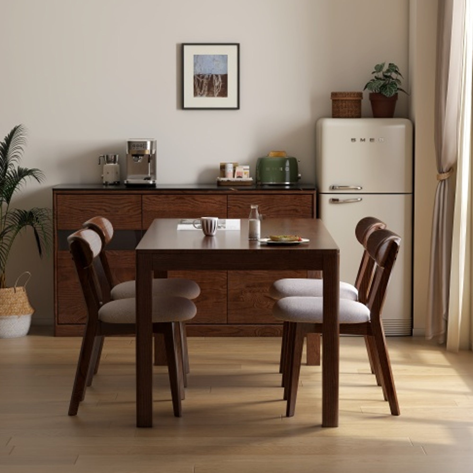 Walnut Upholstered Dining Chair