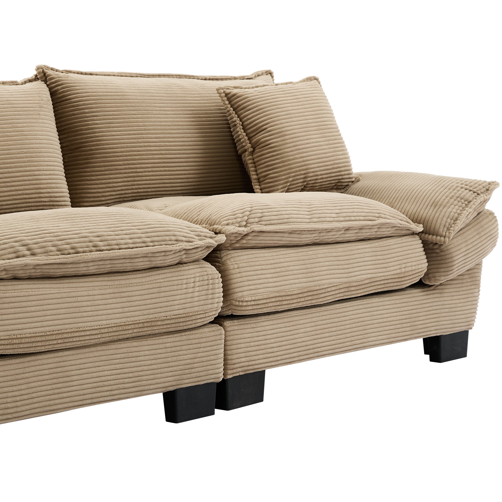 Corduroy sofas suitable for multiple scenarios. (khaki)