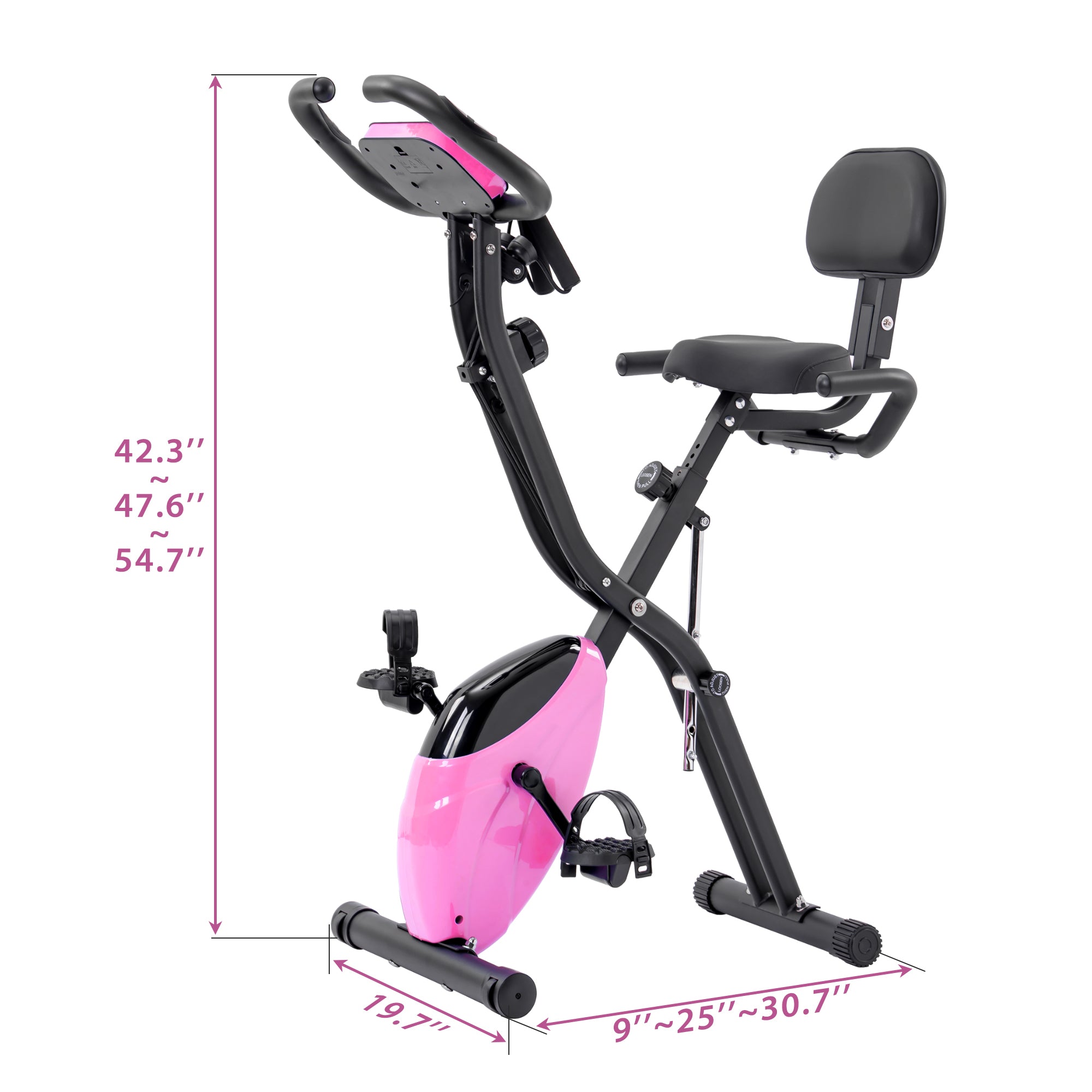 16 - level adjustable resistance folding sports bicycle(Pink) - KiKiUMi