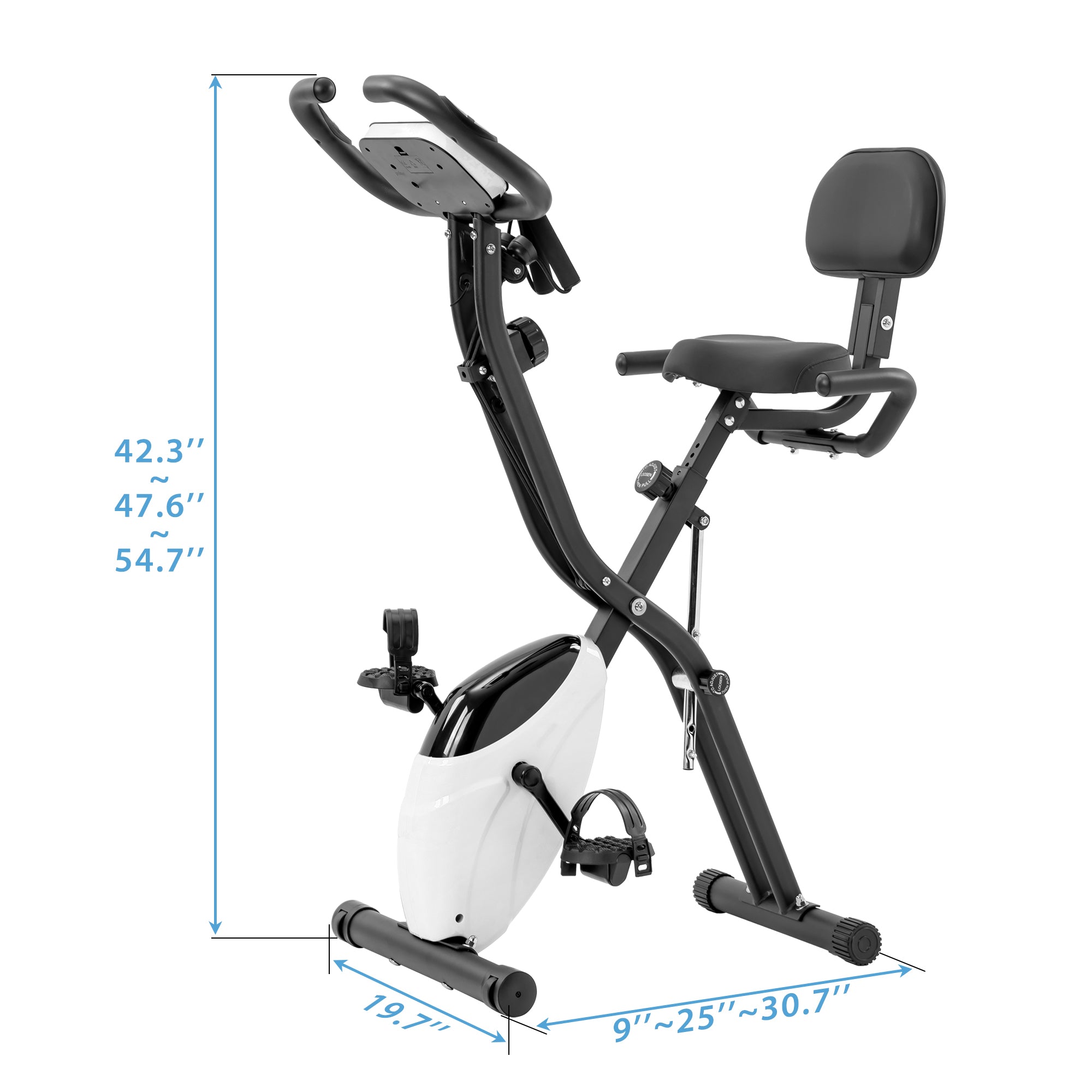16 - level adjustable resistance folding sports bicycle(White) - KiKiUMi