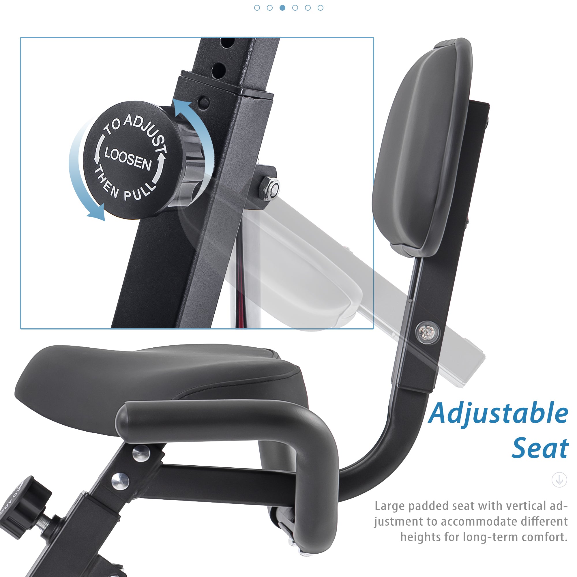 16 - level adjustable resistance folding sports bicycle(White) - KiKiUMi