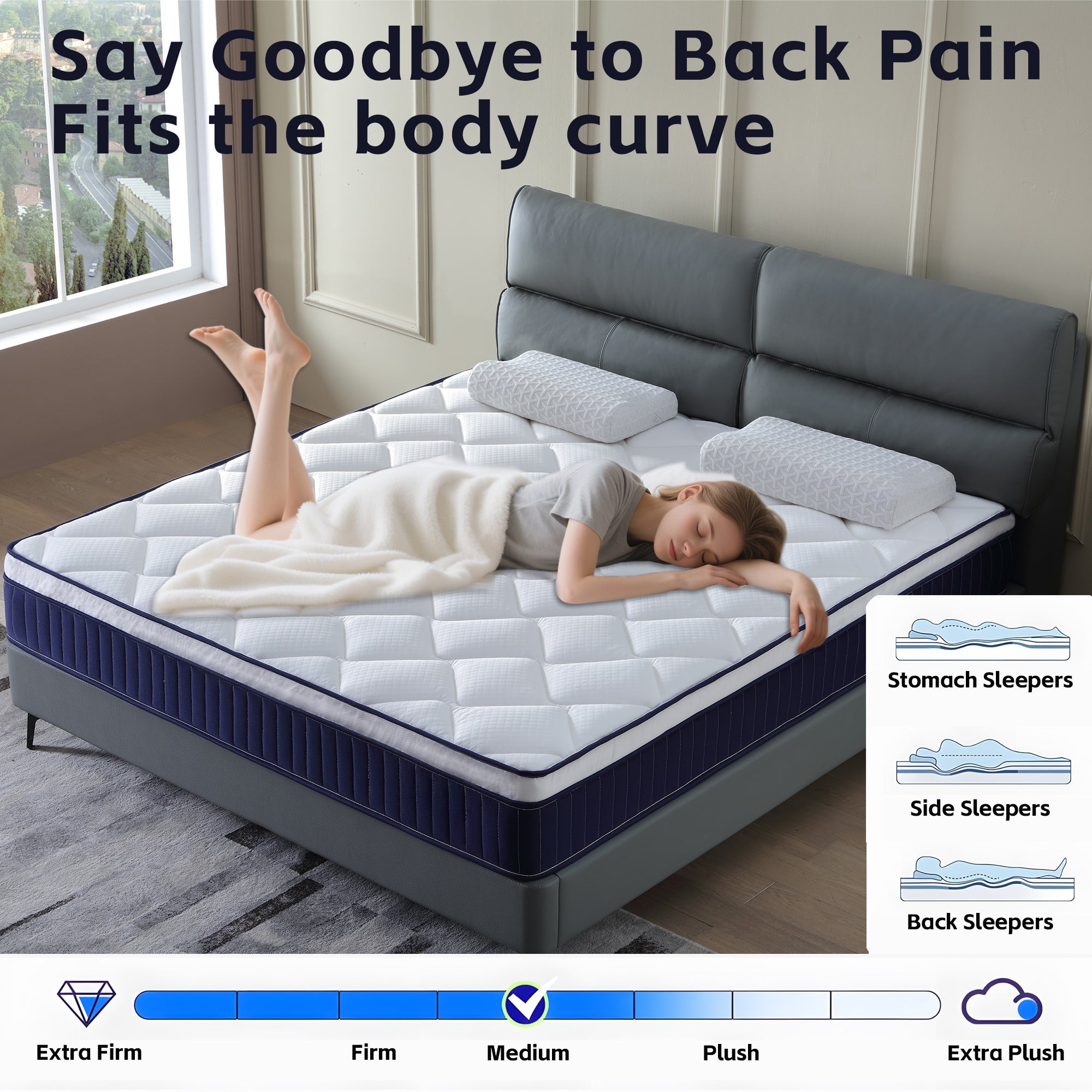 Medium-sized hybrid mattress memory foam mattress