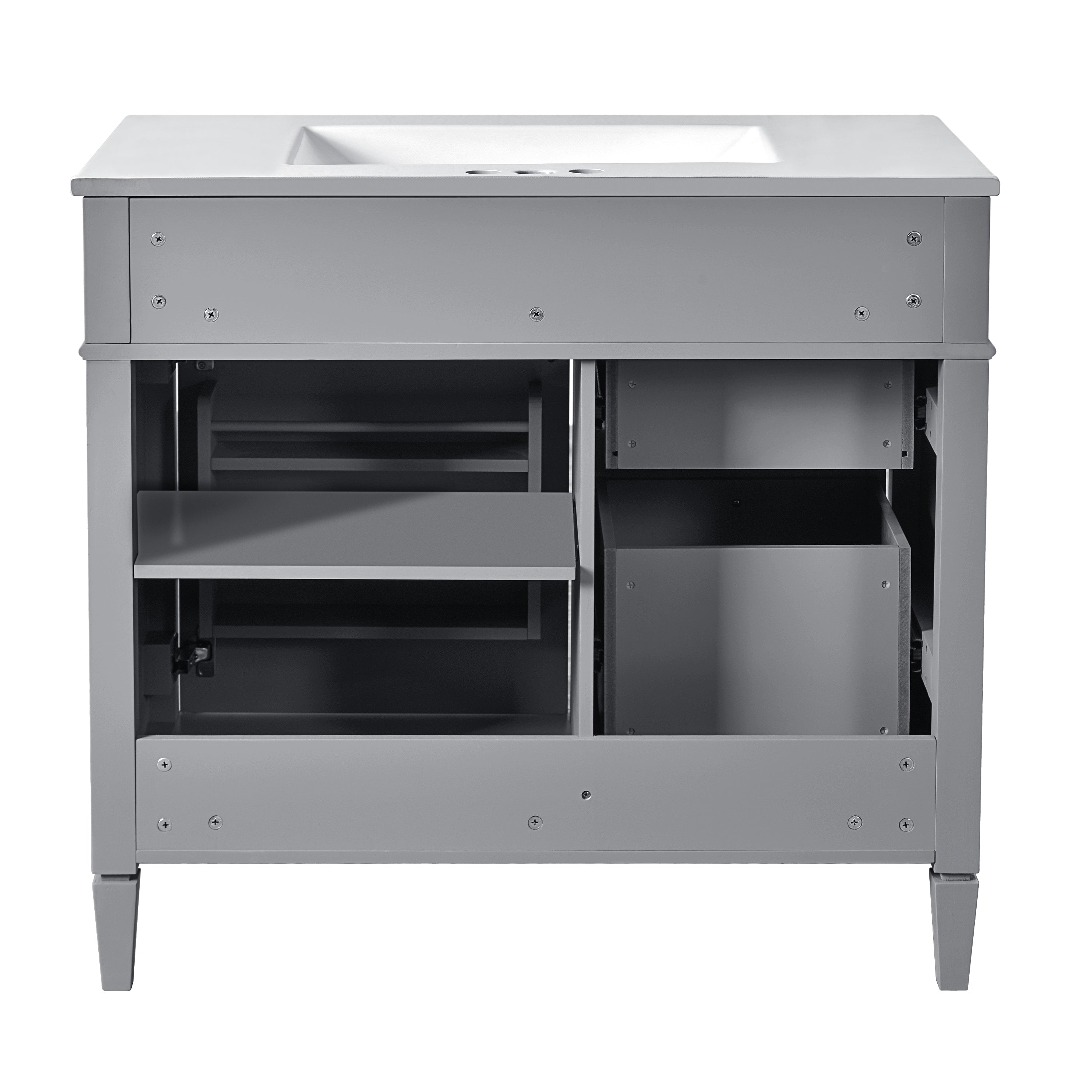 36 "Single sink bathroom dressing table, modern bathroom storage cabinet(Grey)