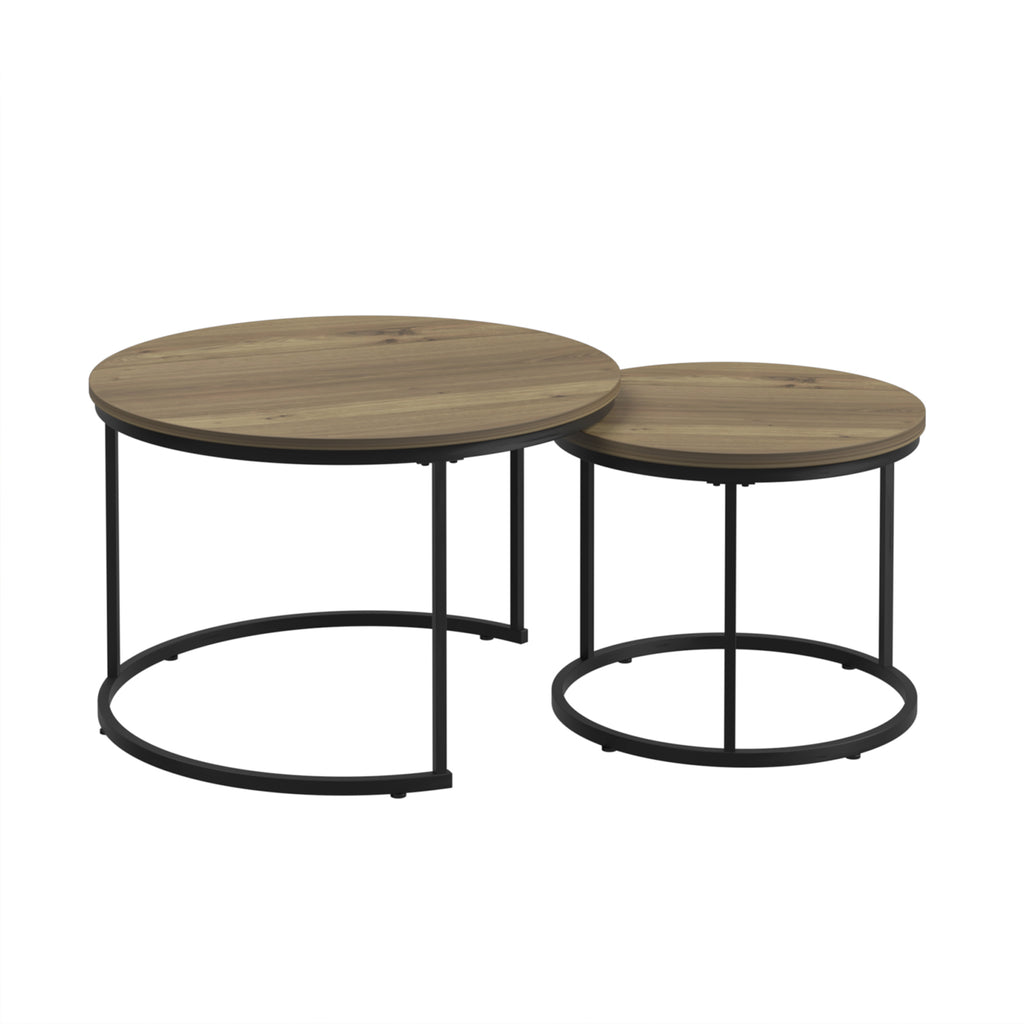 Circular nested coffee table(Brown)