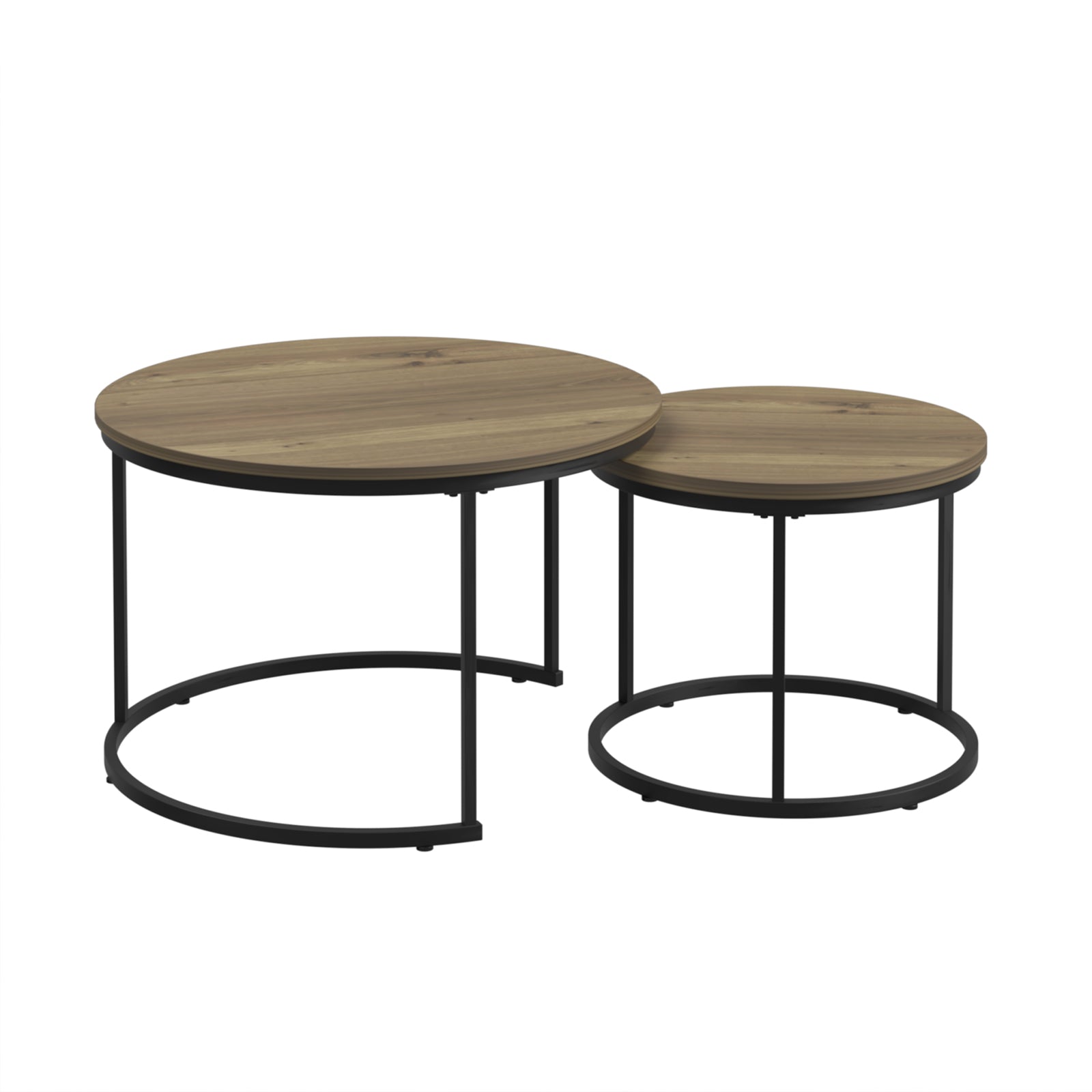 Circular nested coffee table(Brown)
